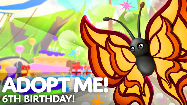 Orange Birthday Butterfly welcomes you to Adopt Me's 6th birthday! 