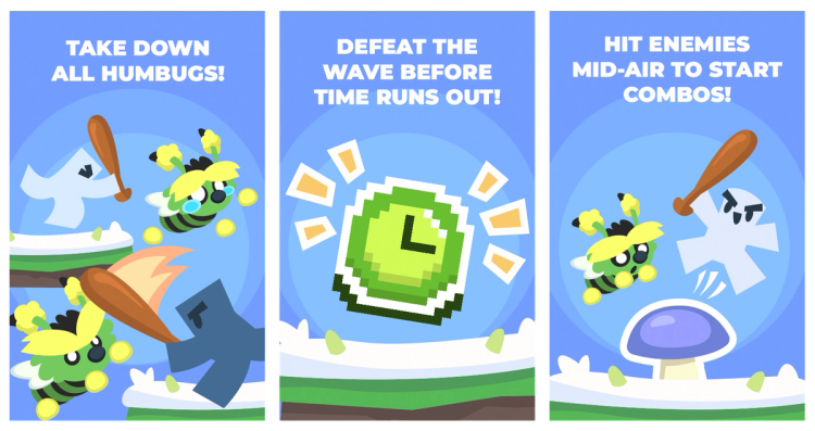 Take down all Humbugs, Defeat the wave before time runs out, Hit enemies mid-air to start combos!