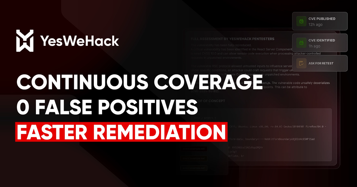 Continuous Pentesting: 0 false positives, fast remediation | YesWeHack