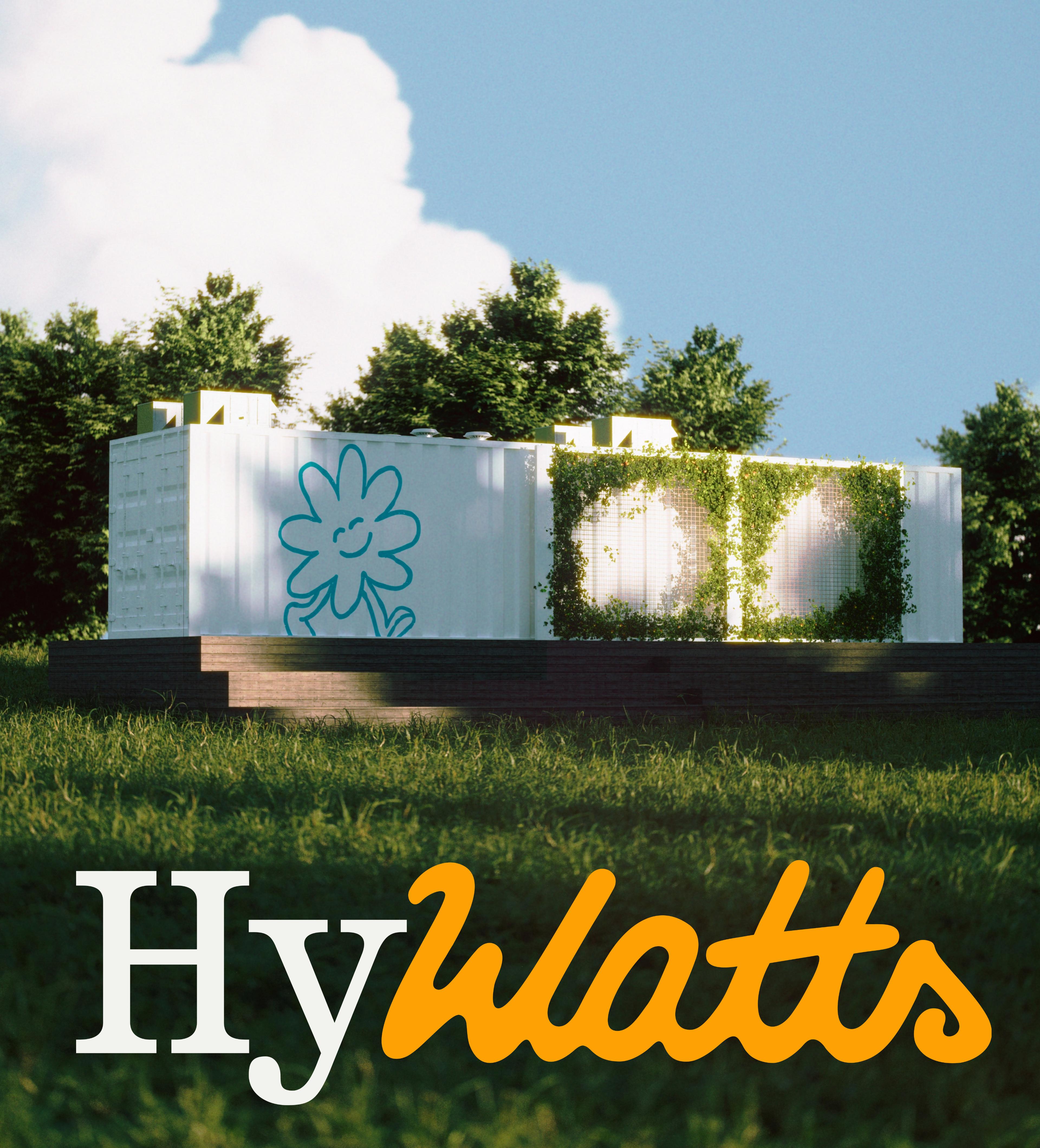 HyWatts wordmark applied on the unit
