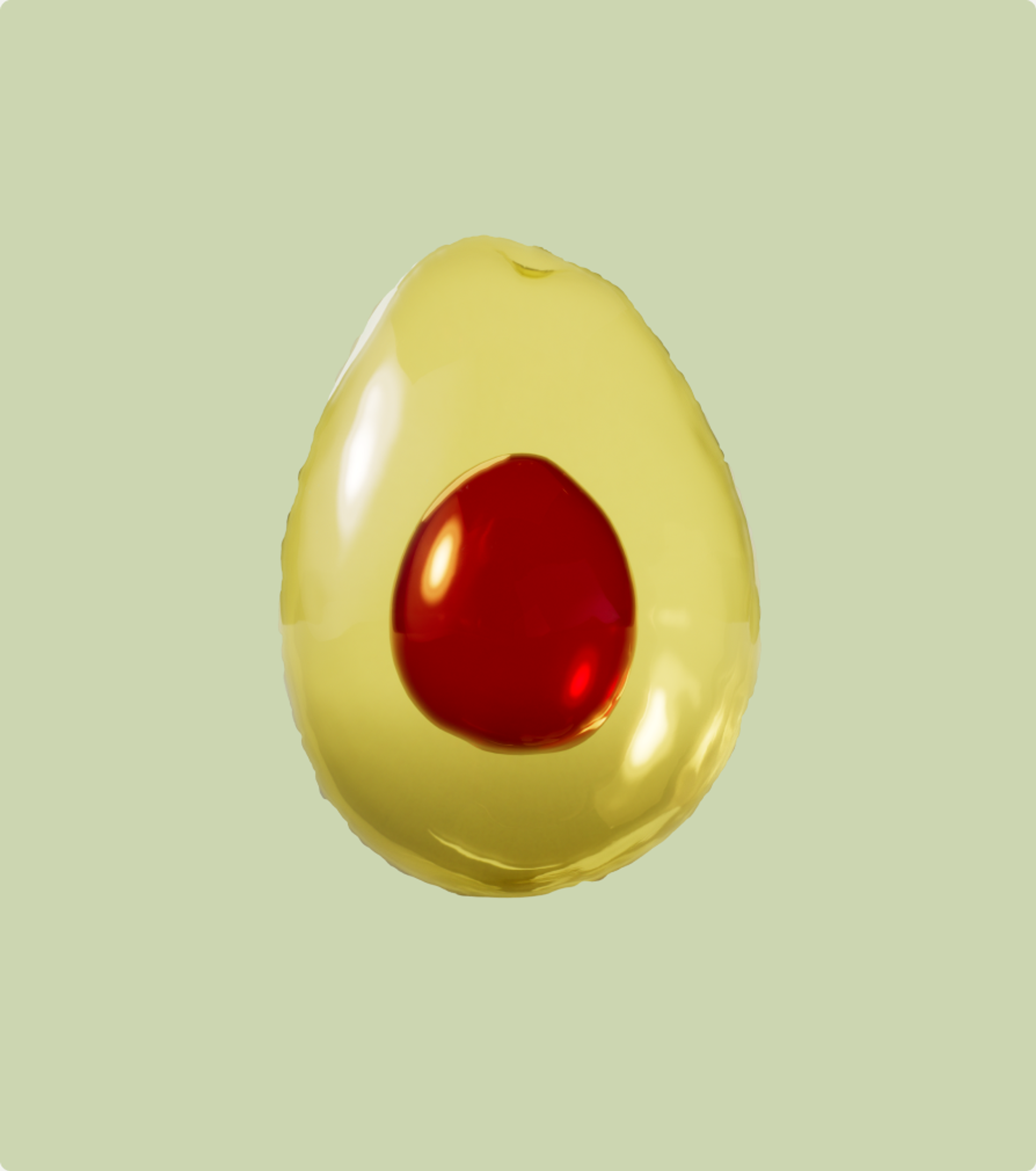 The scan: translucent glass avocado render