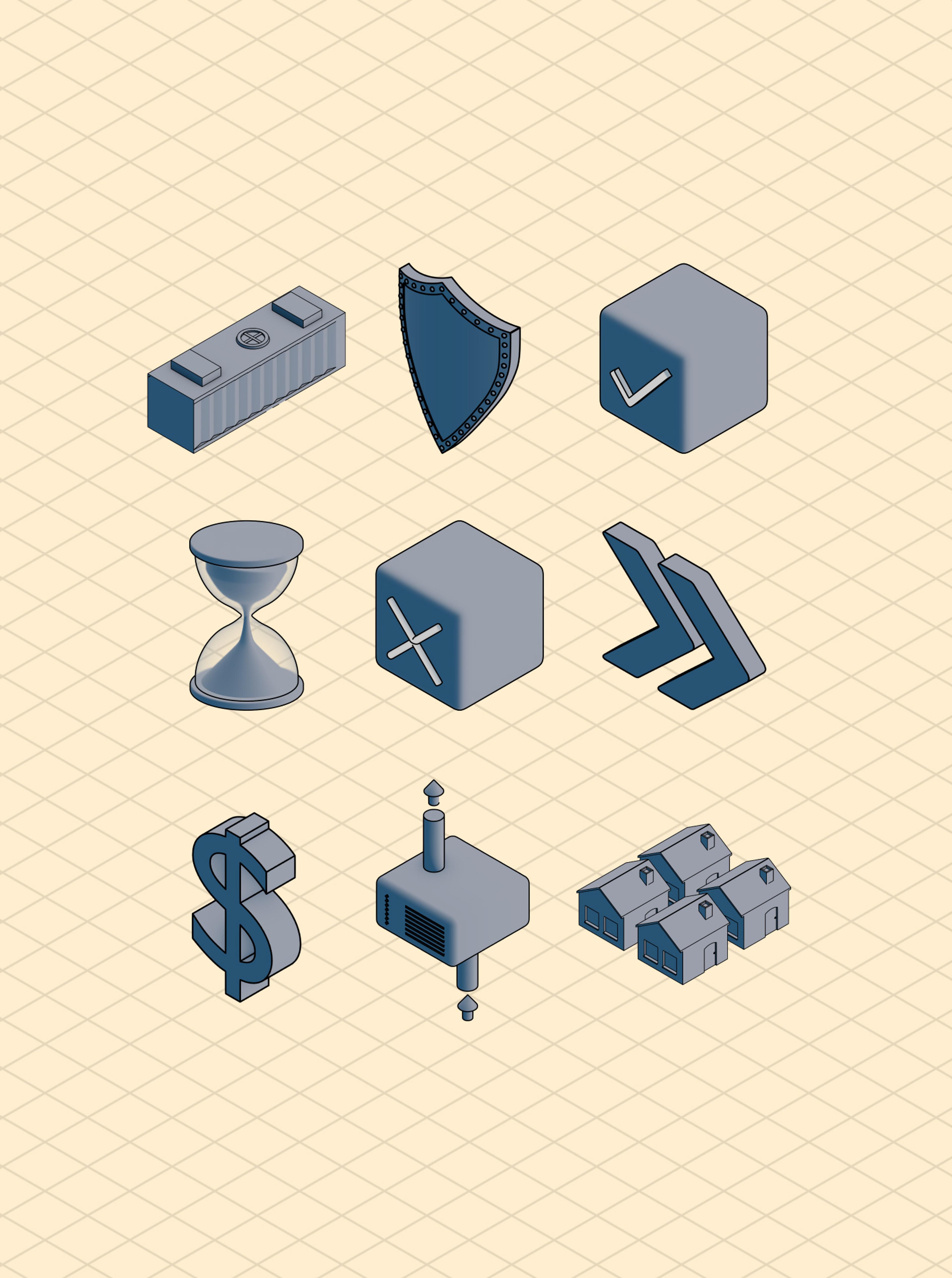 3D rendered objects in cream
