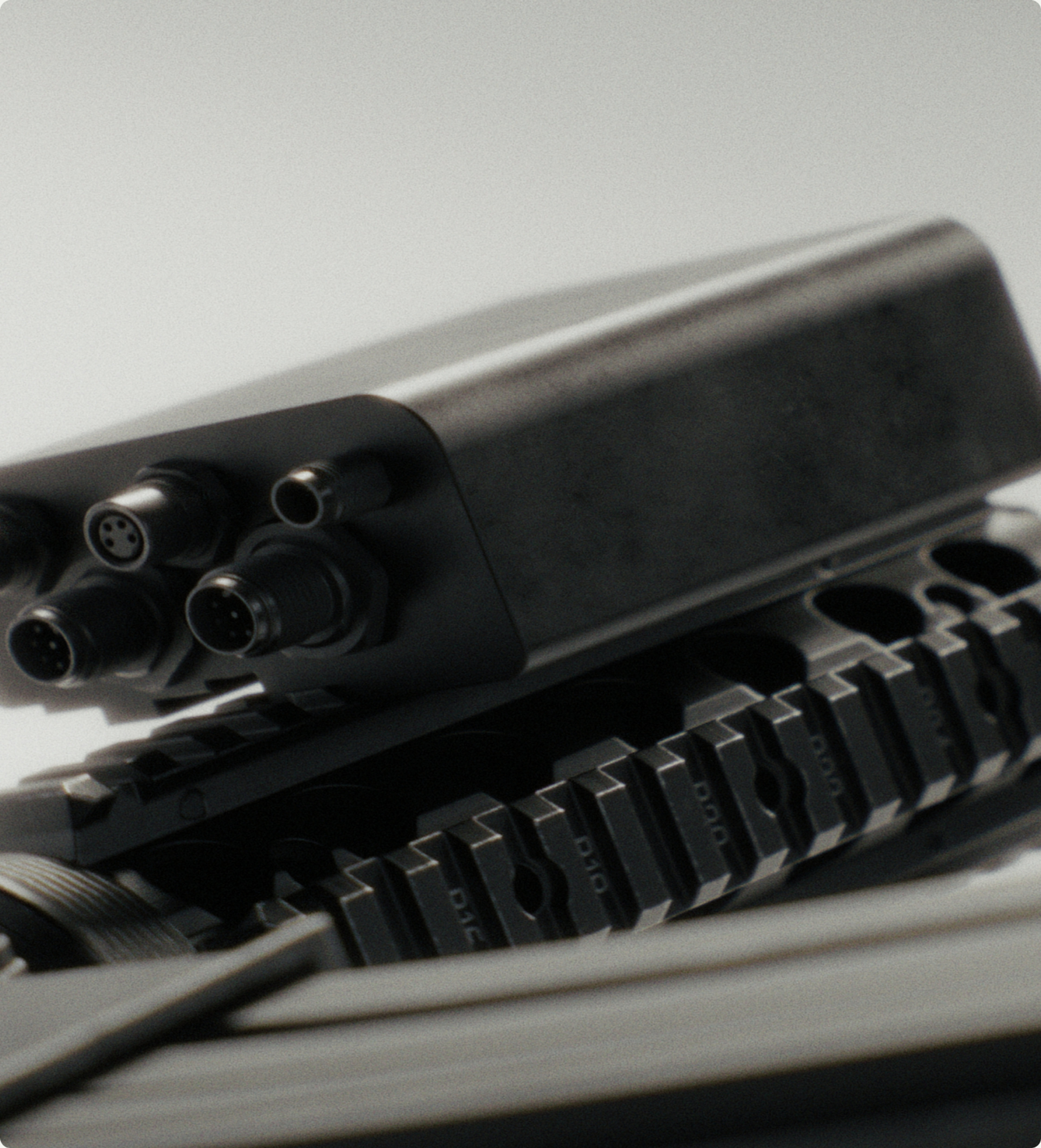 Black and grey 3D weapon render