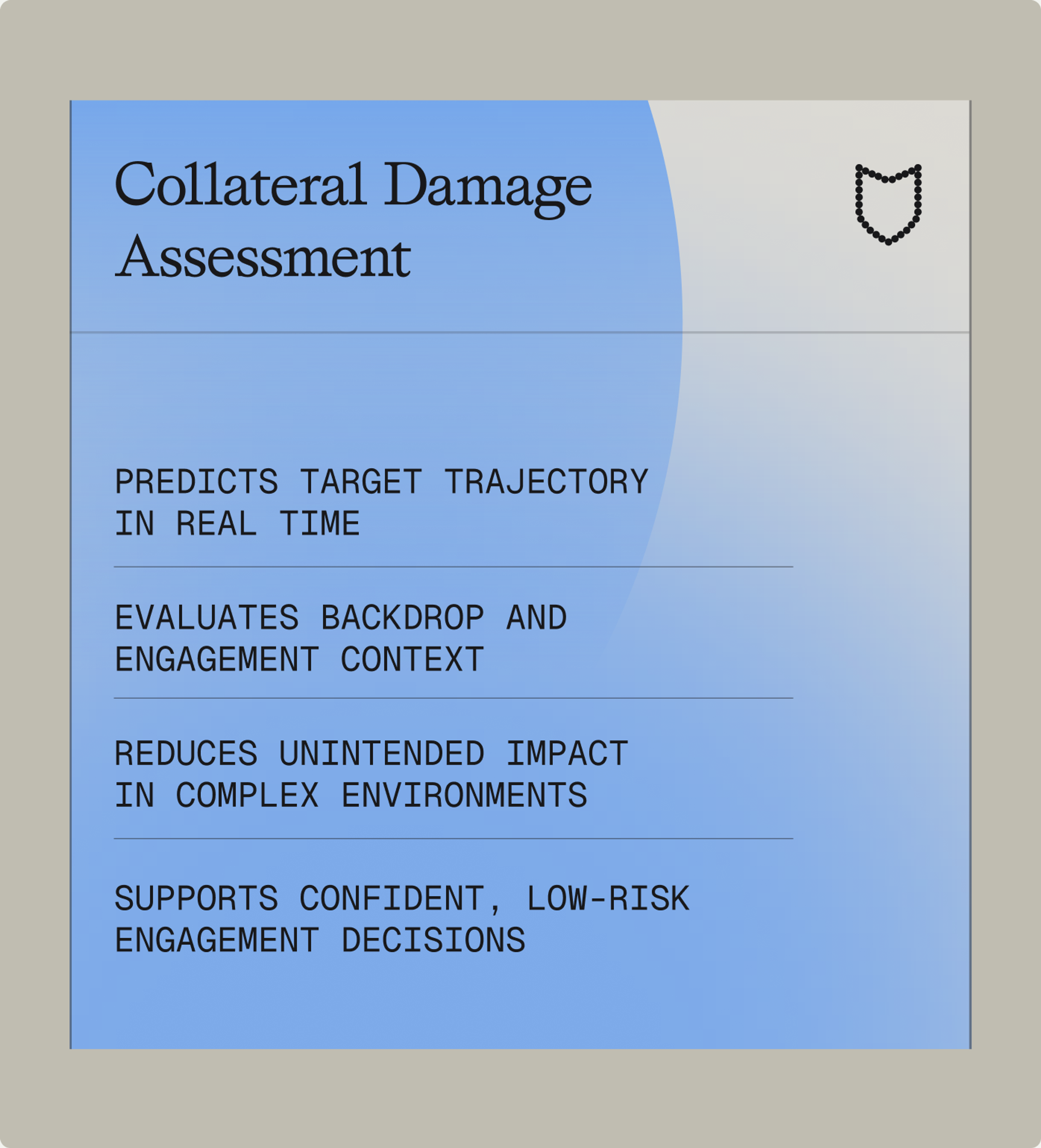 Collateral damage assessment interface