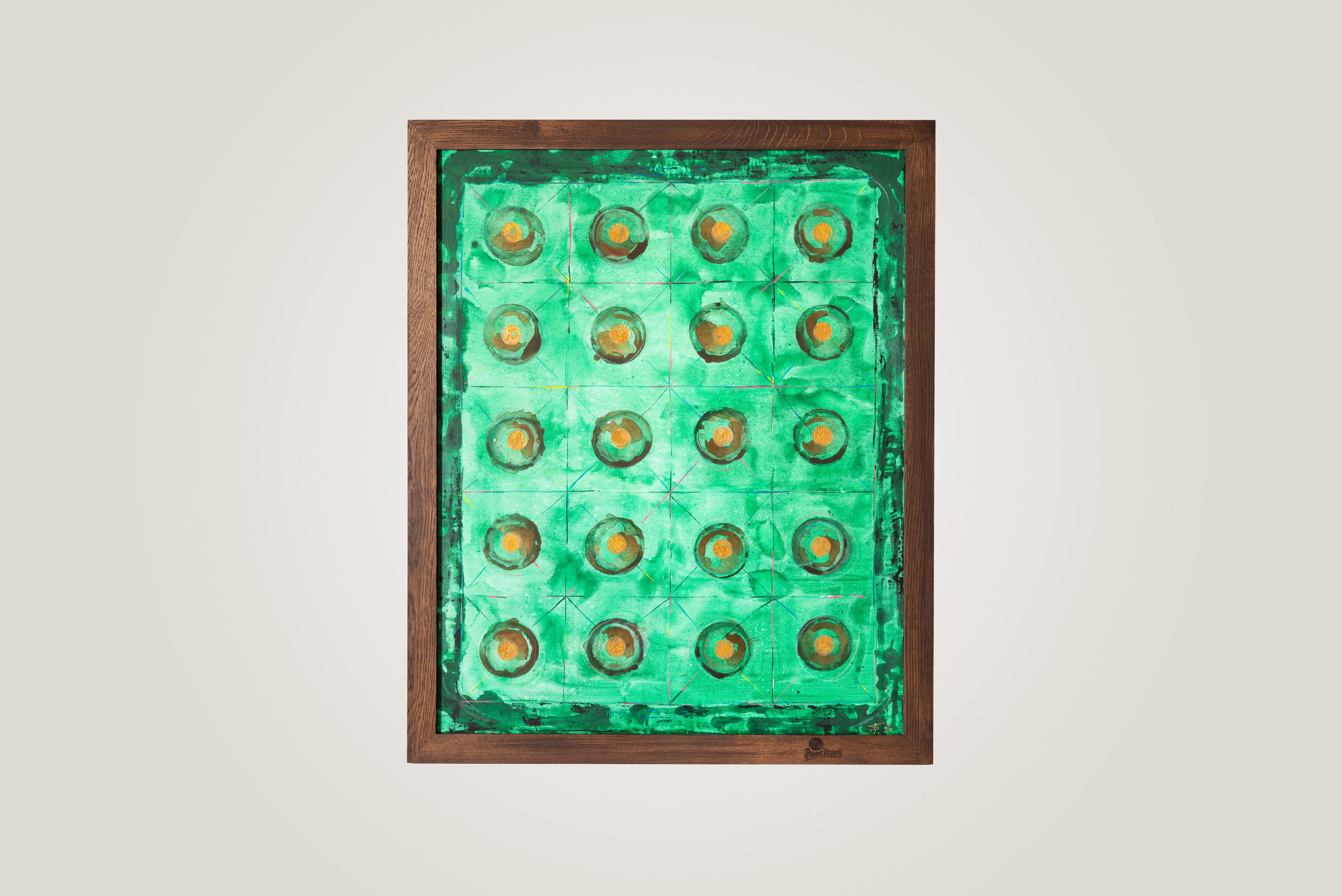 Pilsner Urquell / Paintings incorporating fabric made from beer 4