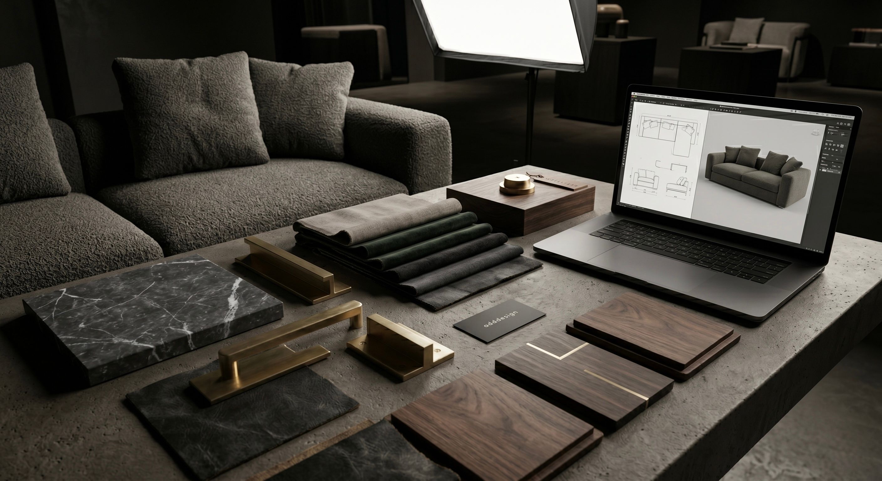 Selection of materials and furniture