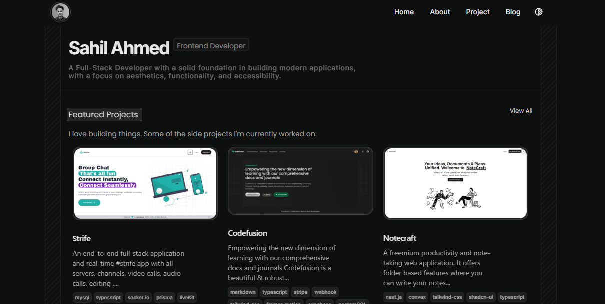 Devfolio (Next.js + Sanity)