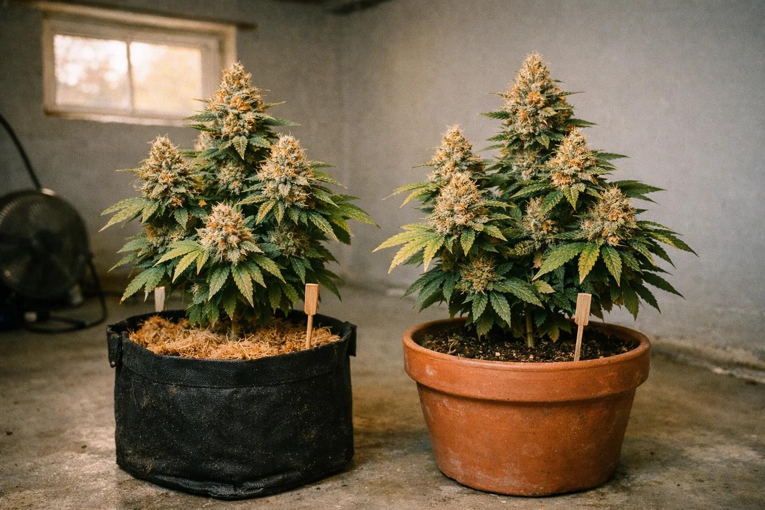 Canadian basement grow setup with coco and soil pots