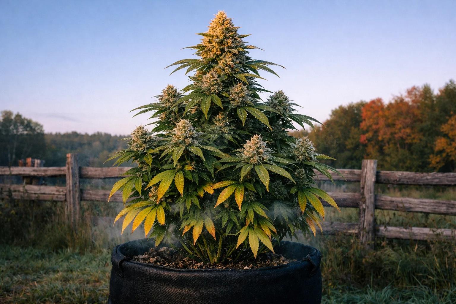 Cannabis plant late September Canadian outdoor