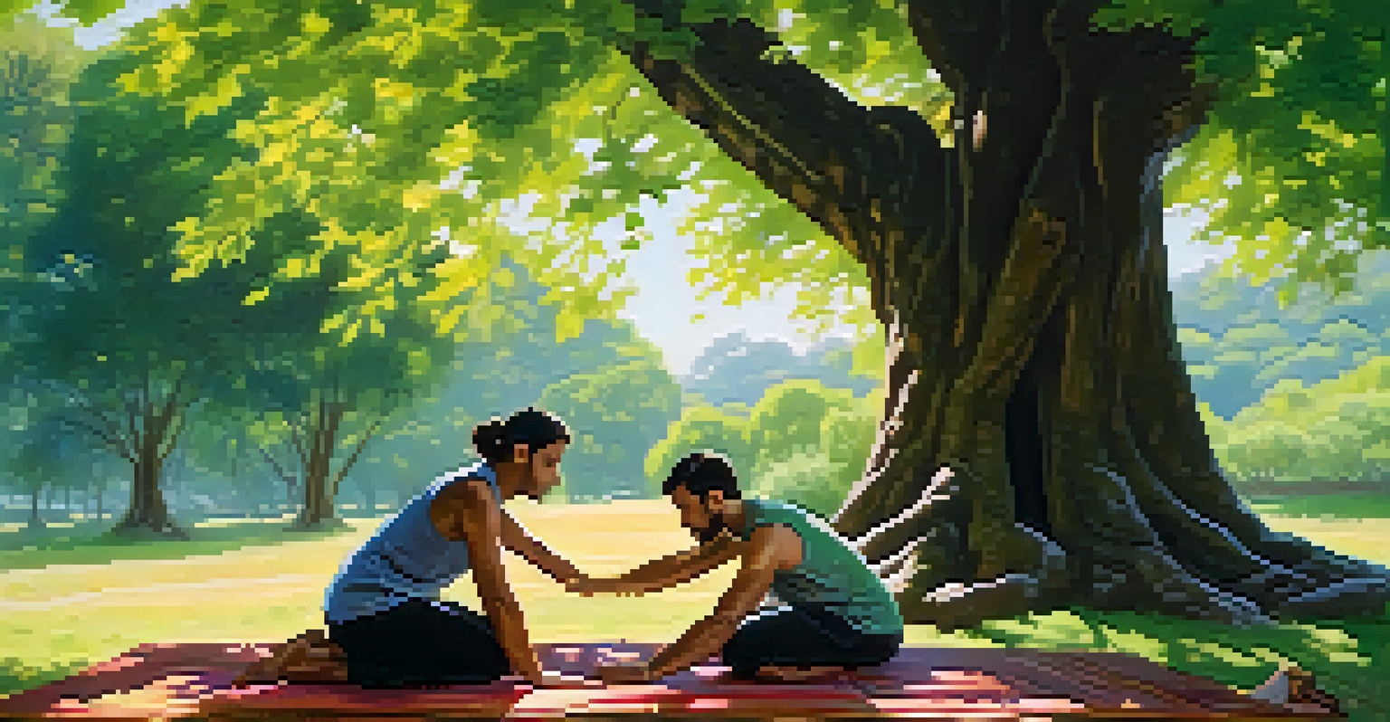Two players playing Chaturanga outdoors under a tree, with sunlight filtering through the leaves.