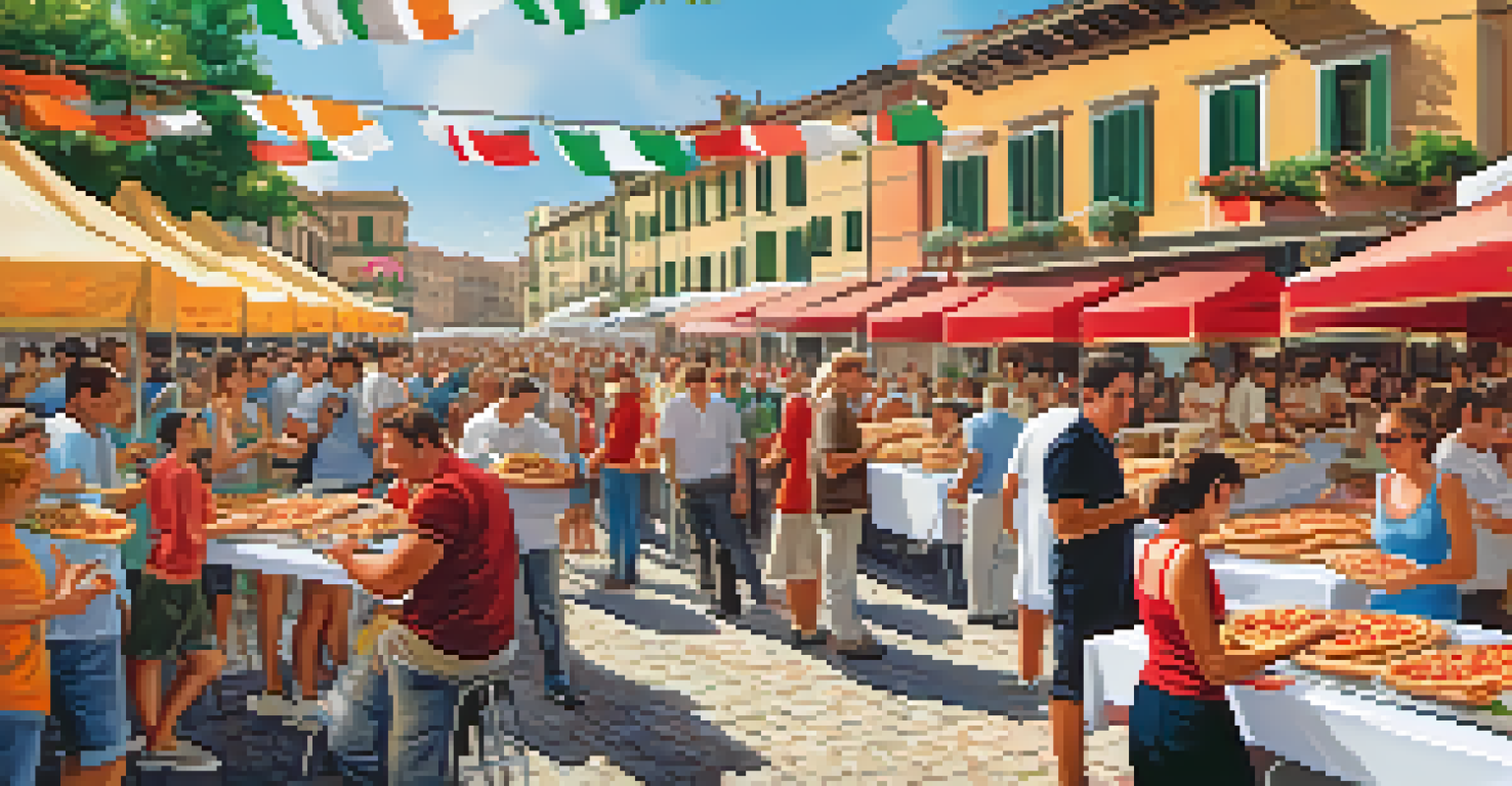The Pizzafest in Naples, featuring attendees enjoying pizza, pizza-making competitions, and a lively atmosphere.