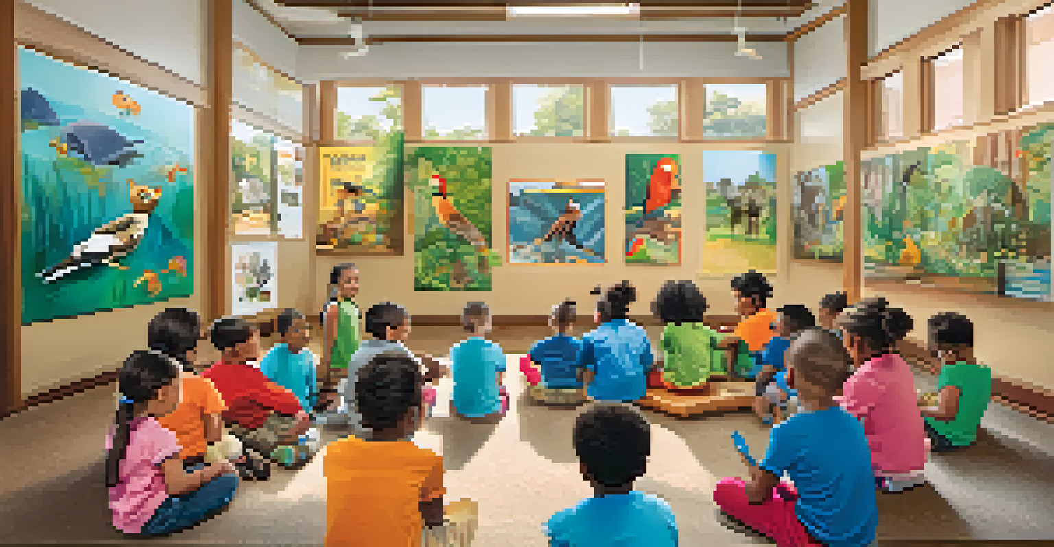 Children participating in an educational workshop about wildlife rehabilitation.