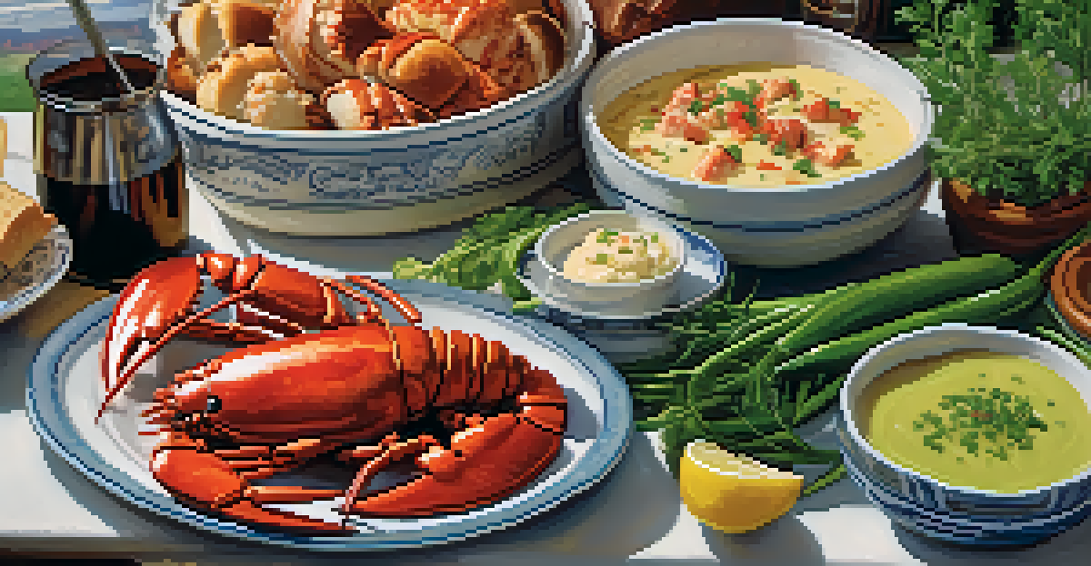 A close-up view of a table with assorted regional delicacies, showcasing vibrant colors and fresh ingredients.