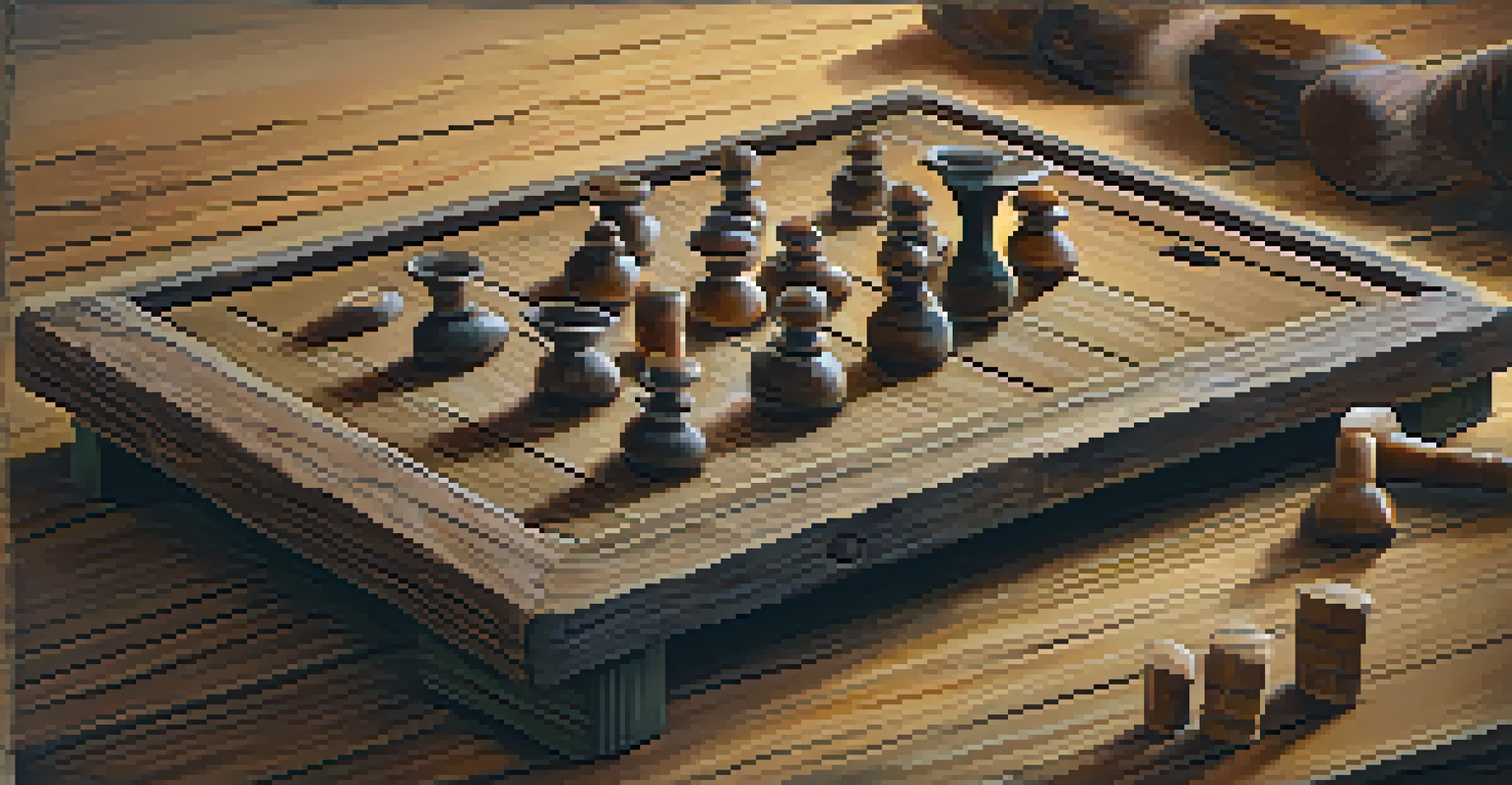 Close-up of the wooden gilli and danda used in Gilli-Danda, highlighting their textures against a blurred background.
