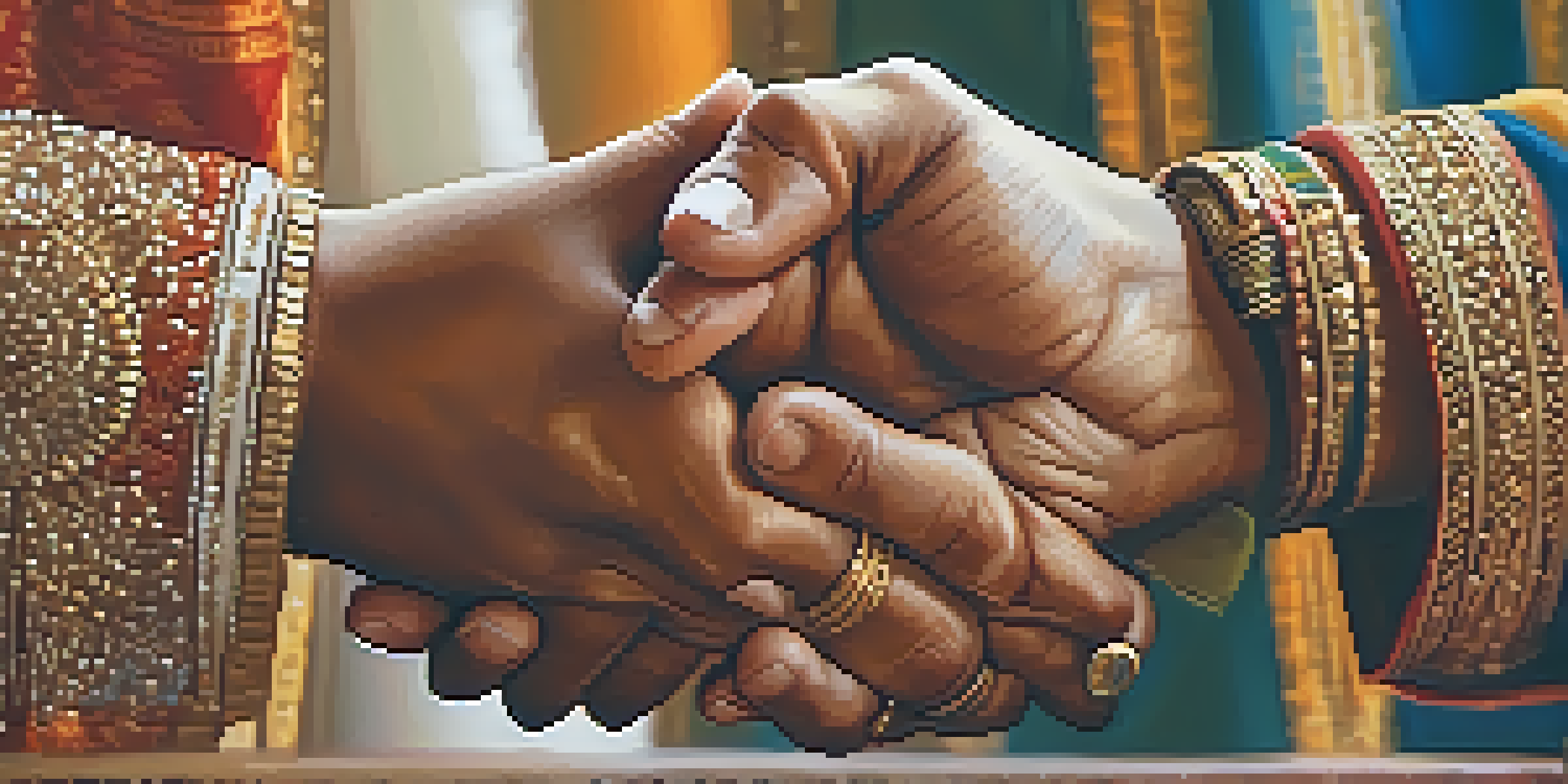 A close-up image of two hands in a 'Namaste' greeting against a blurred office background, symbolizing respect and warmth.
