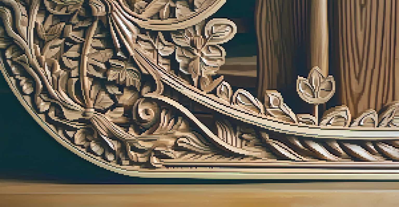 Close-up of an intricately carved wooden sculpture from Kerala, highlighting the craftsmanship and wood grain.
