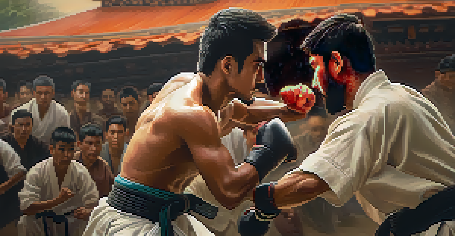 Close-up of a martial artist performing a striking technique in Chowk Sparring, showcasing their focused expression and traditional attire against a blurred training background.