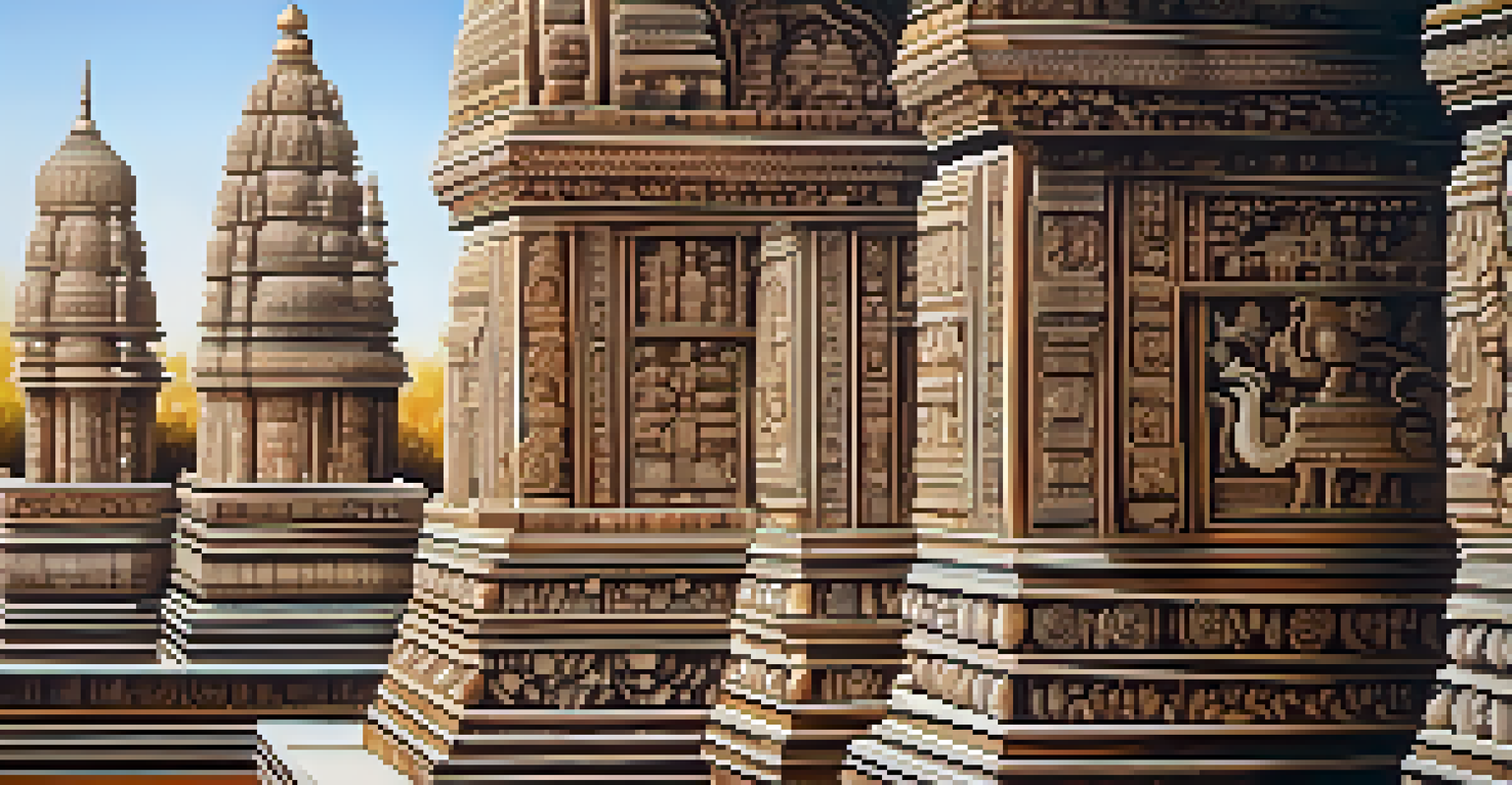 A close-up view of the intricate carvings on a Jain temple, showcasing the detailed artistry with sunlight casting shadows.