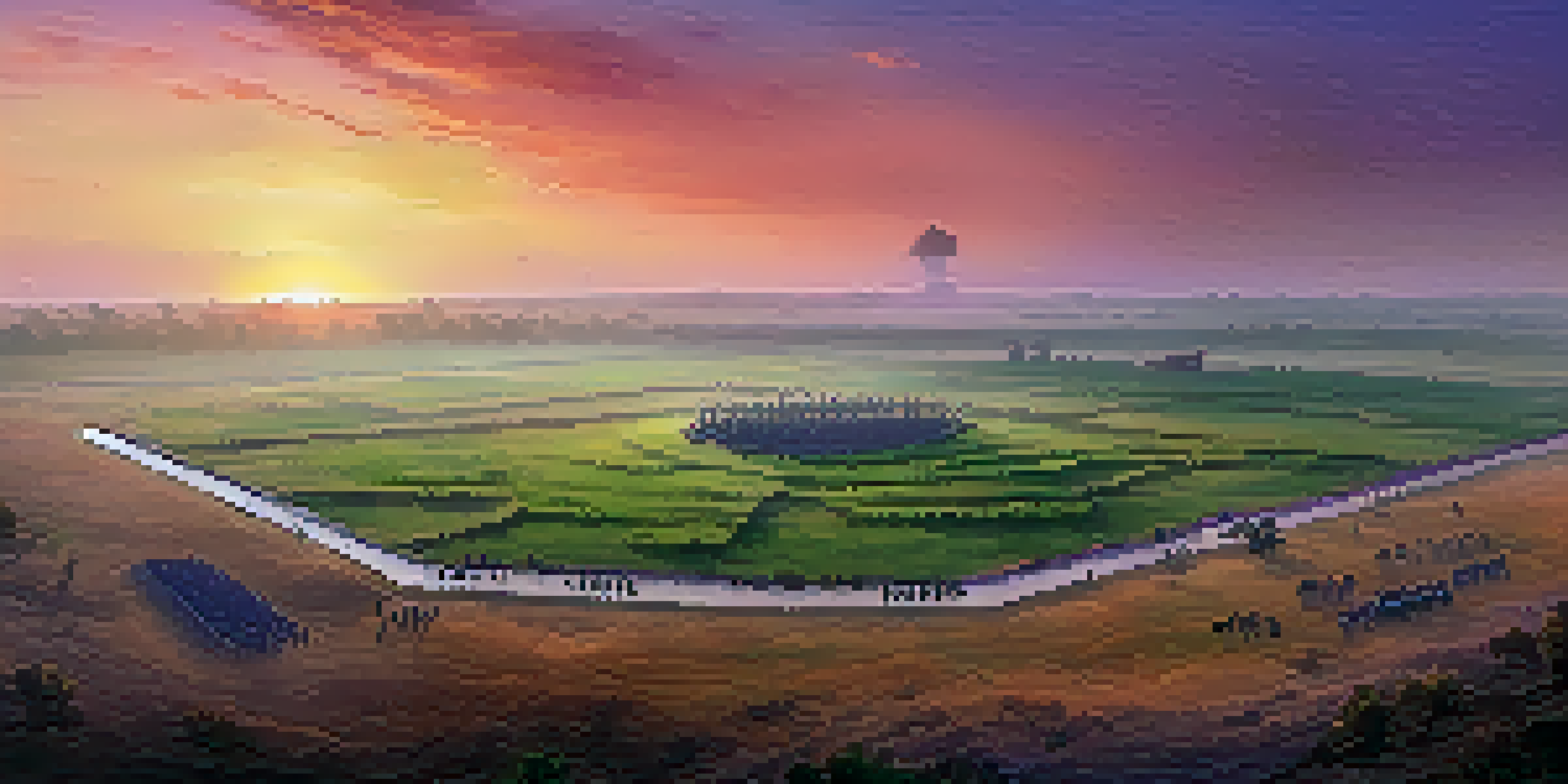 A panoramic sunset view of the historic battlefield of Panipat with ancient weaponry and silhouettes of warriors in the mist.