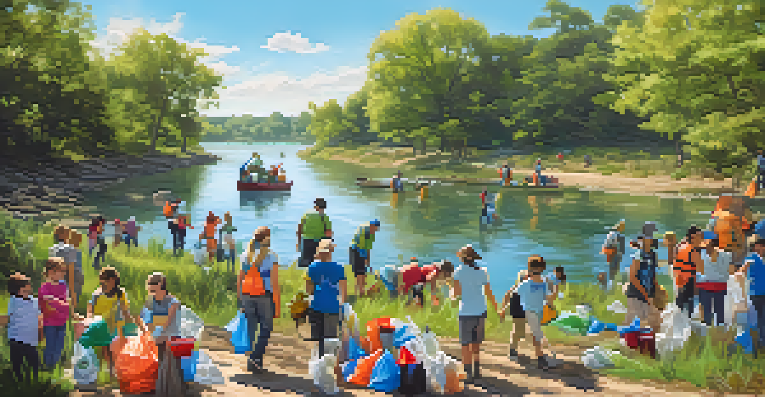 Volunteers participating in a community cleanup event to protect local wildlife habitats.