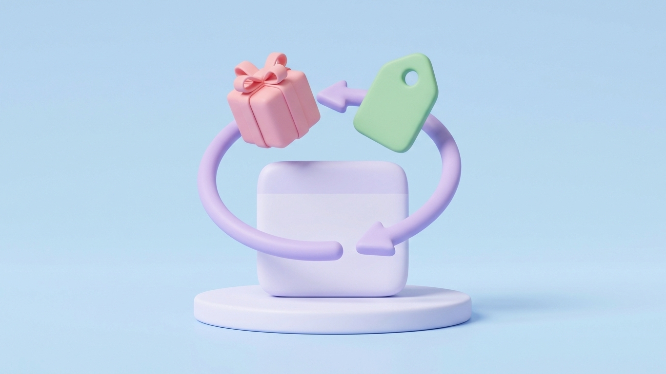 Blurred article main image. Minimal 3D illustration of a clay calendar block on a platform for seasonal SEO metadata updates.