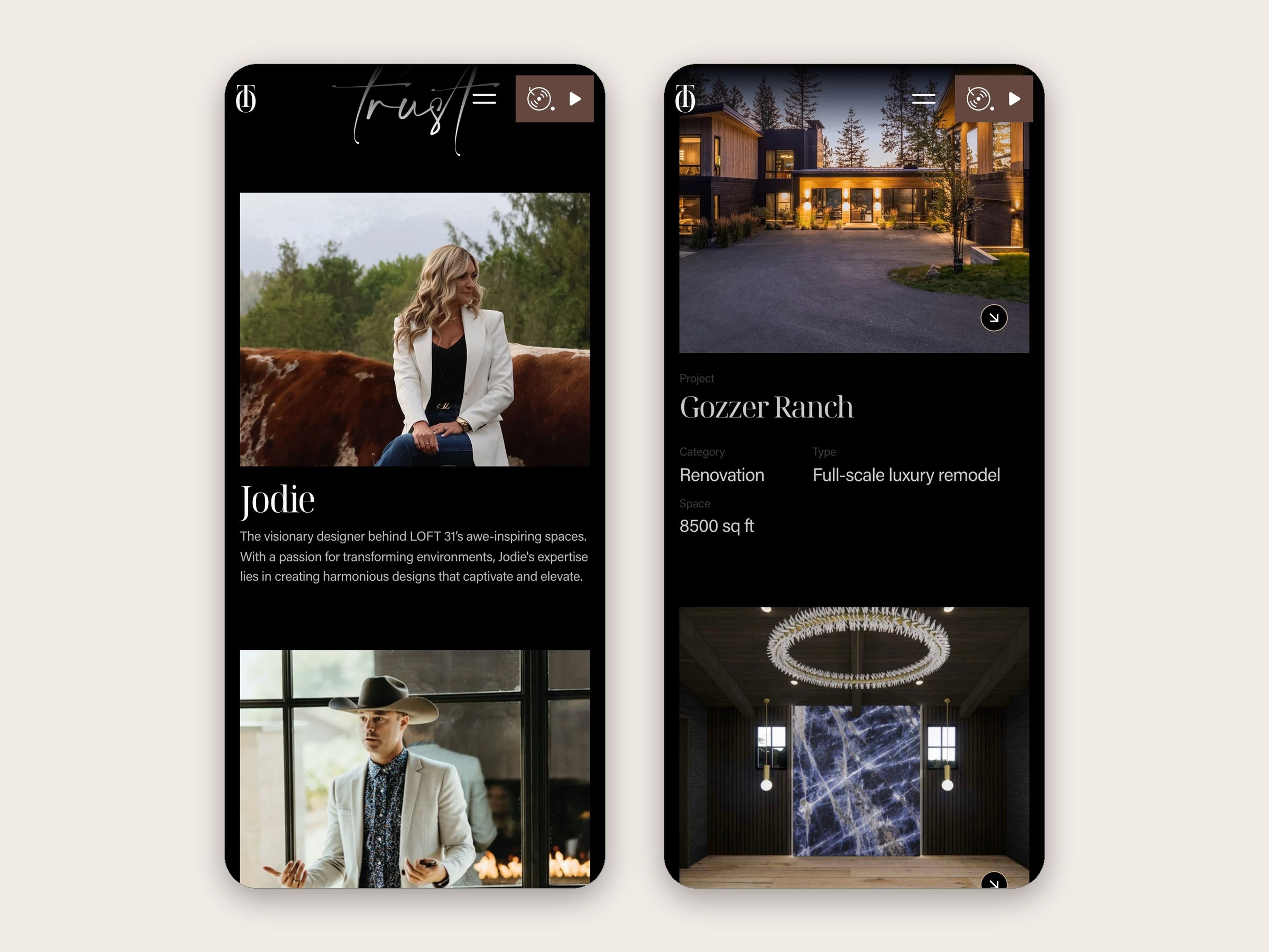 LOFT Thirty One website, mobile screen 9