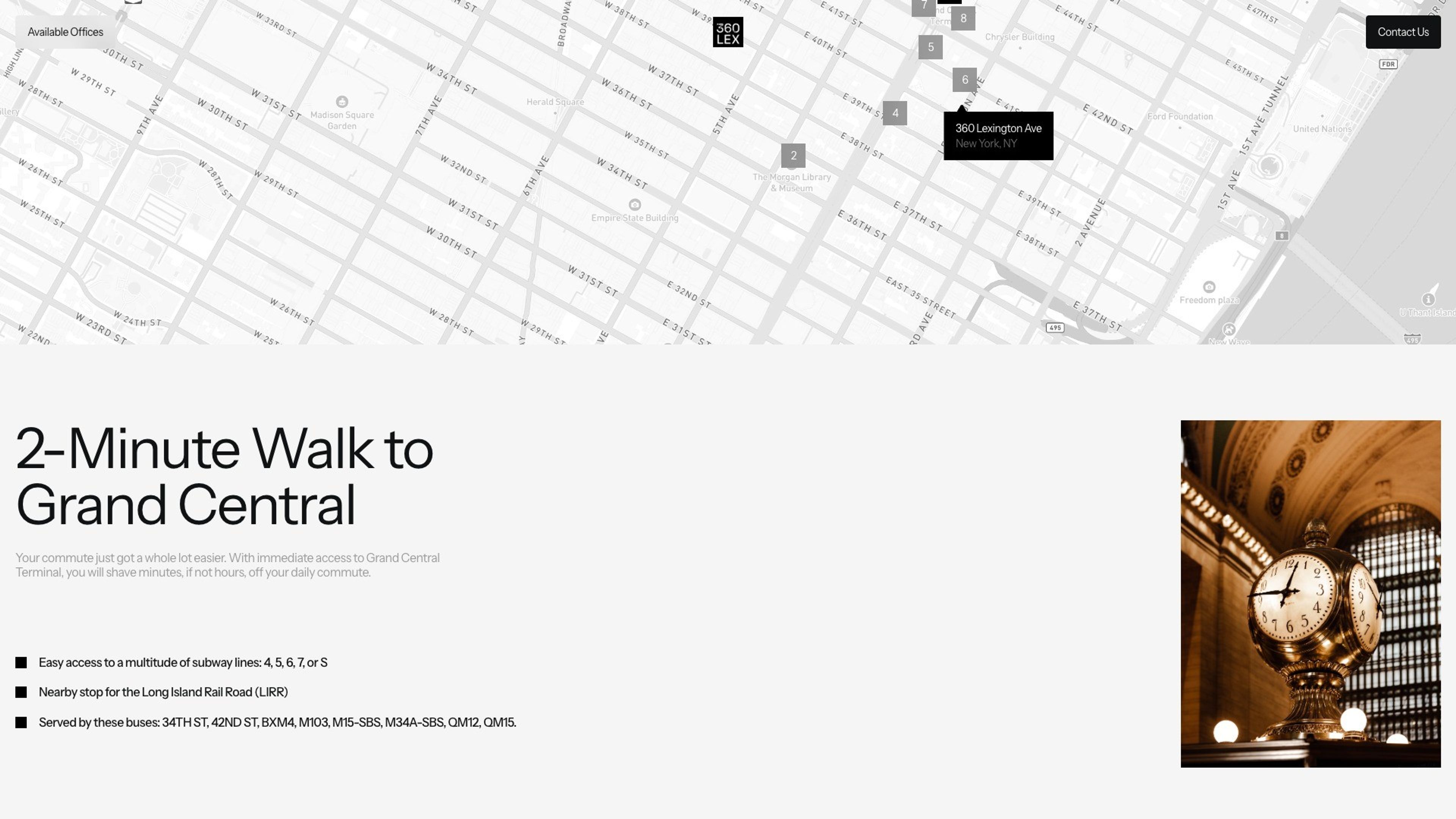 360 Lexington Avenue website, desktop screen 4