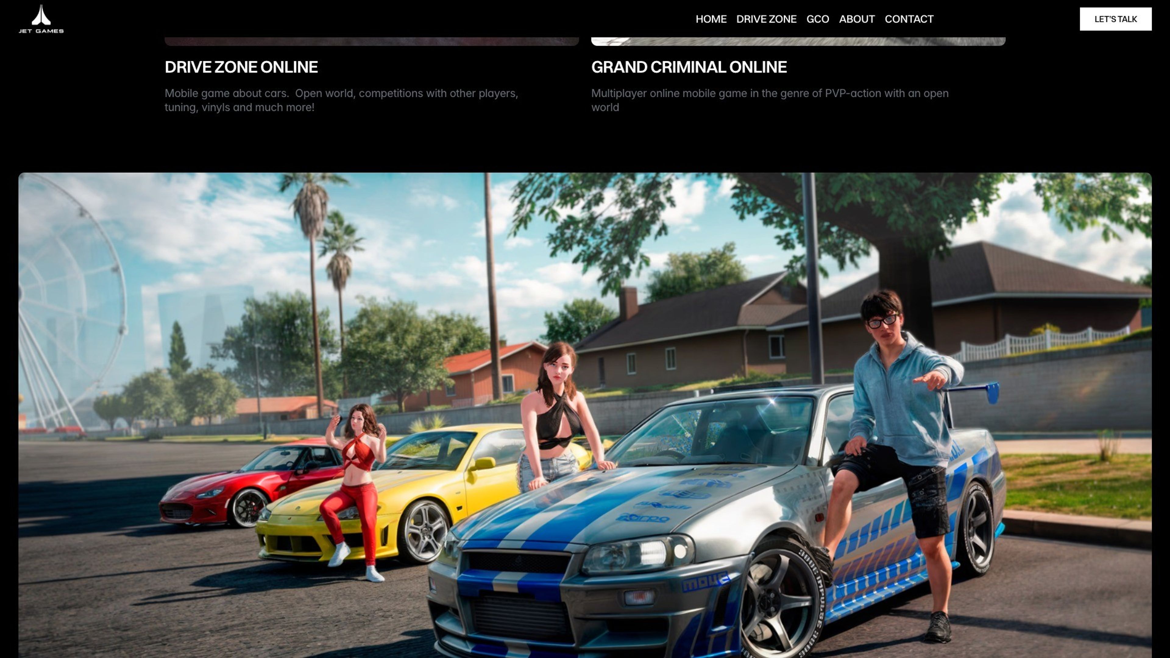 Jet Games website, desktop screen 5