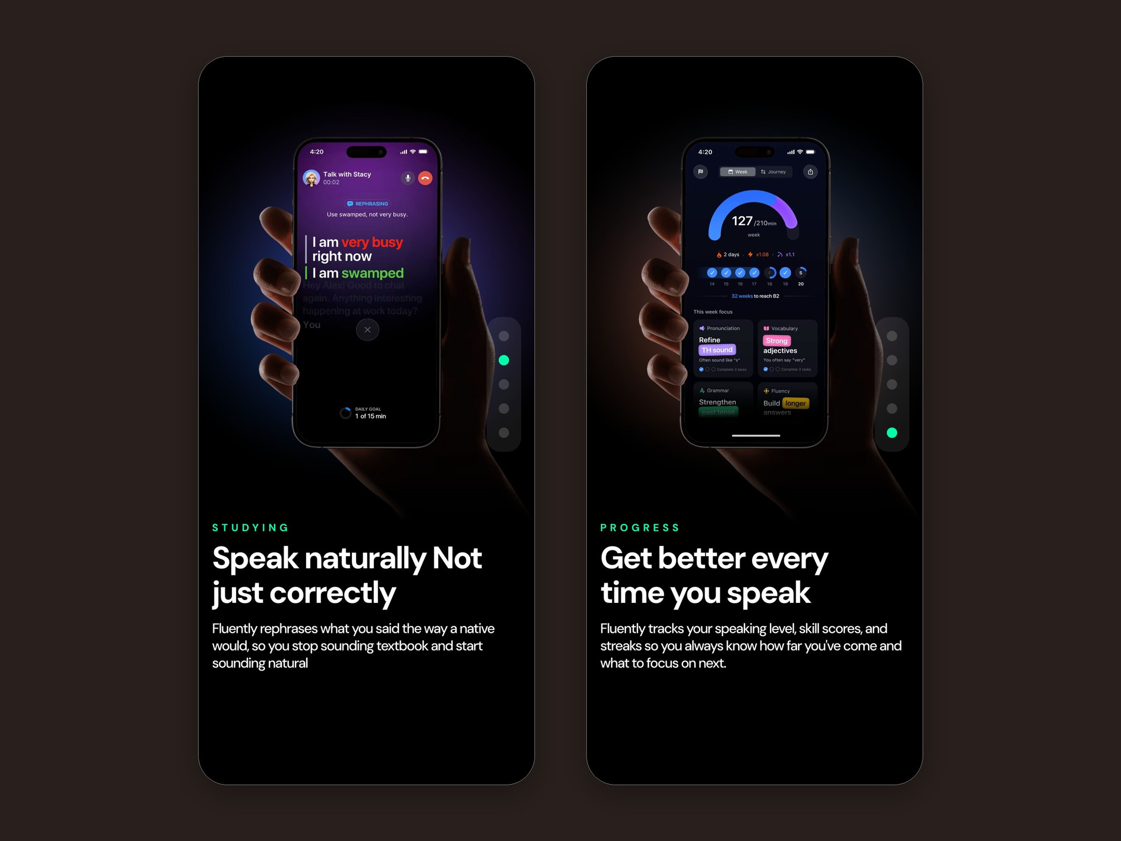 Fluently website, mobile screen 9
