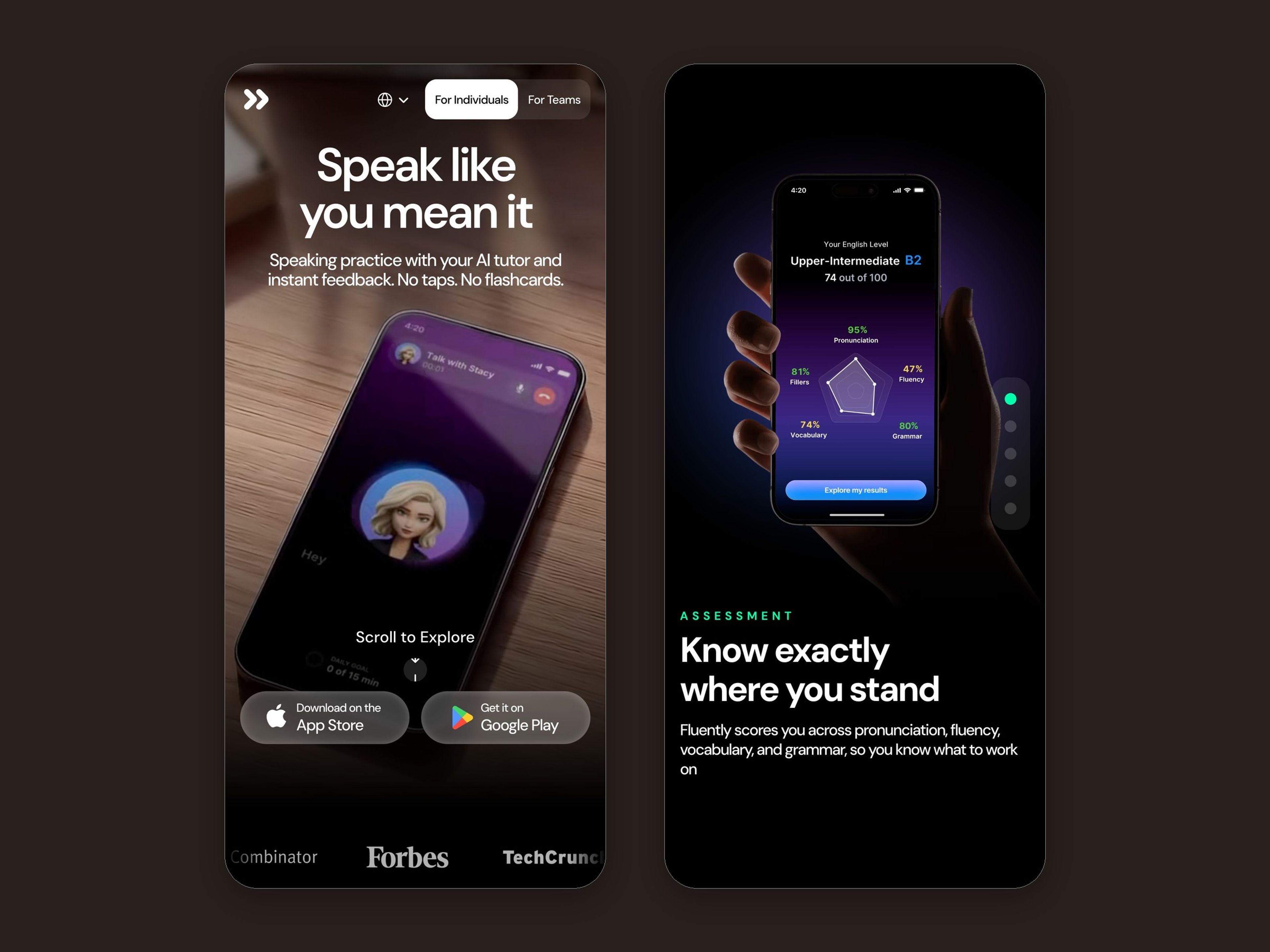 Fluently website, mobile screen 8