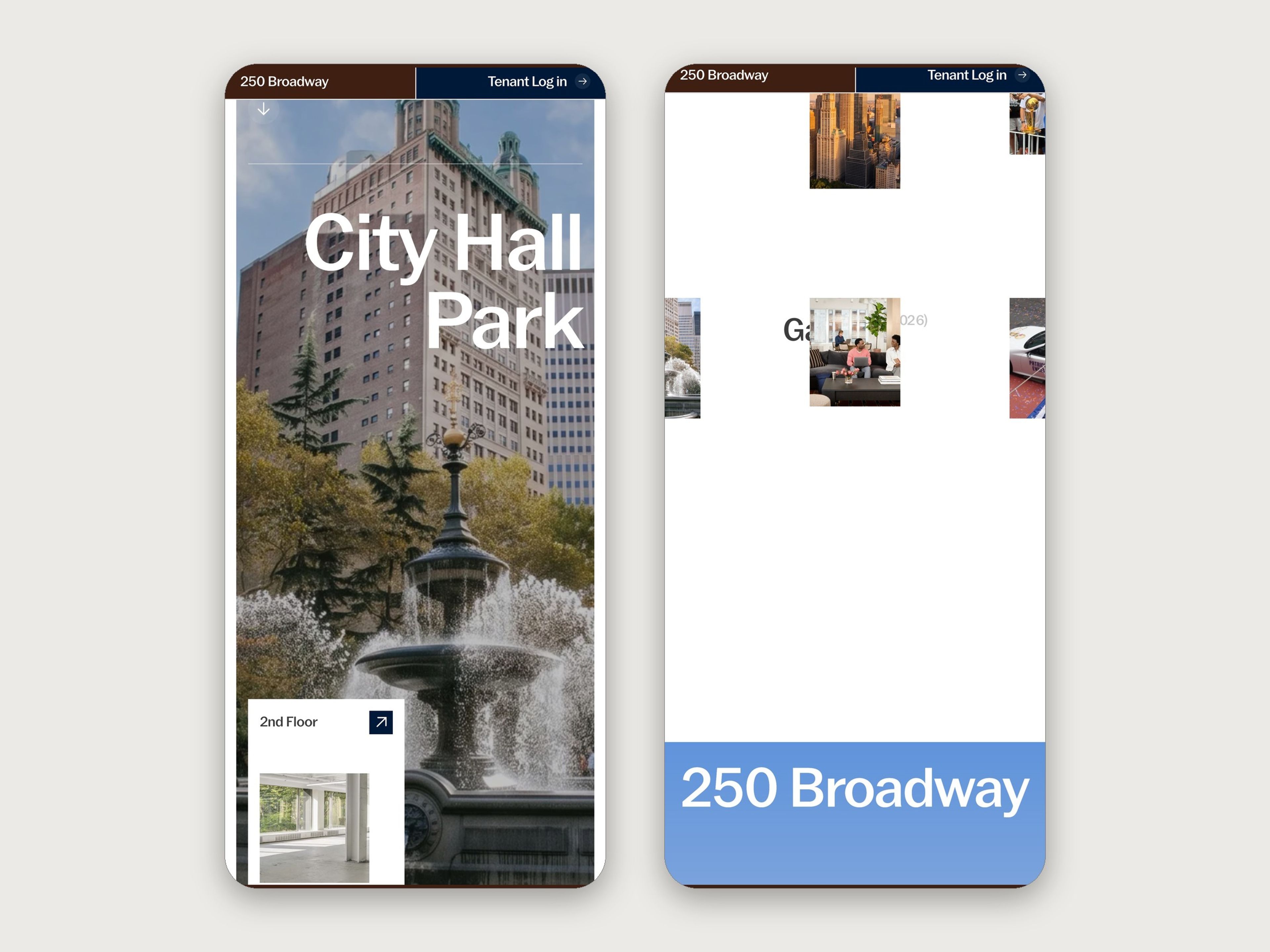 250 Broadway website, mobile screen 8