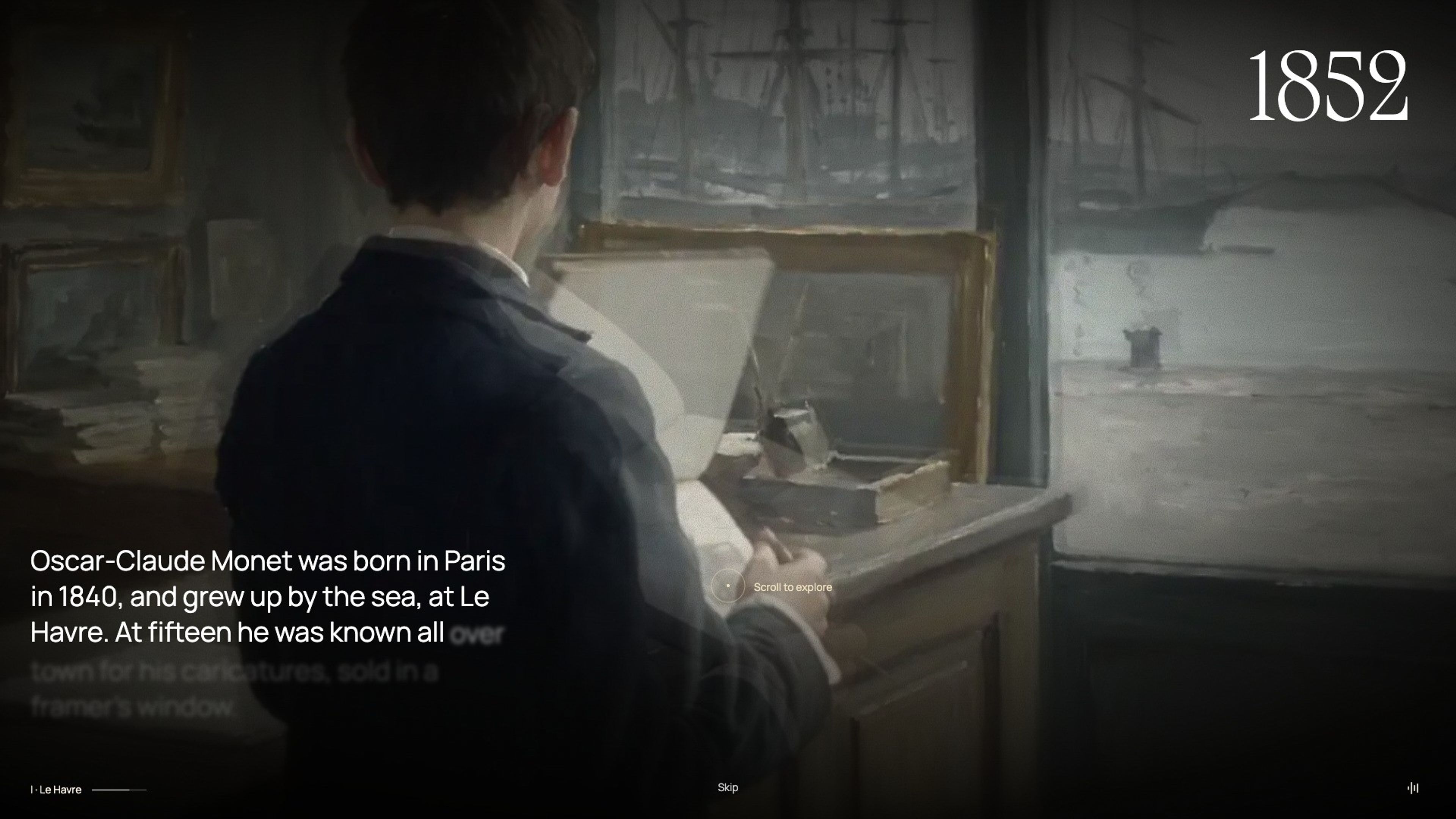 Monet 100 website, desktop screen 2