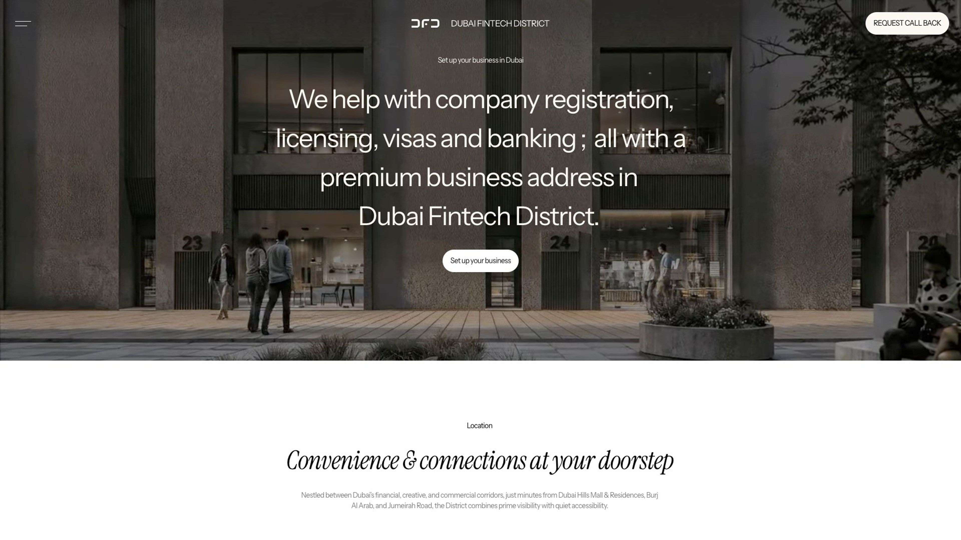 Dubai Fintech District website, desktop screen 5