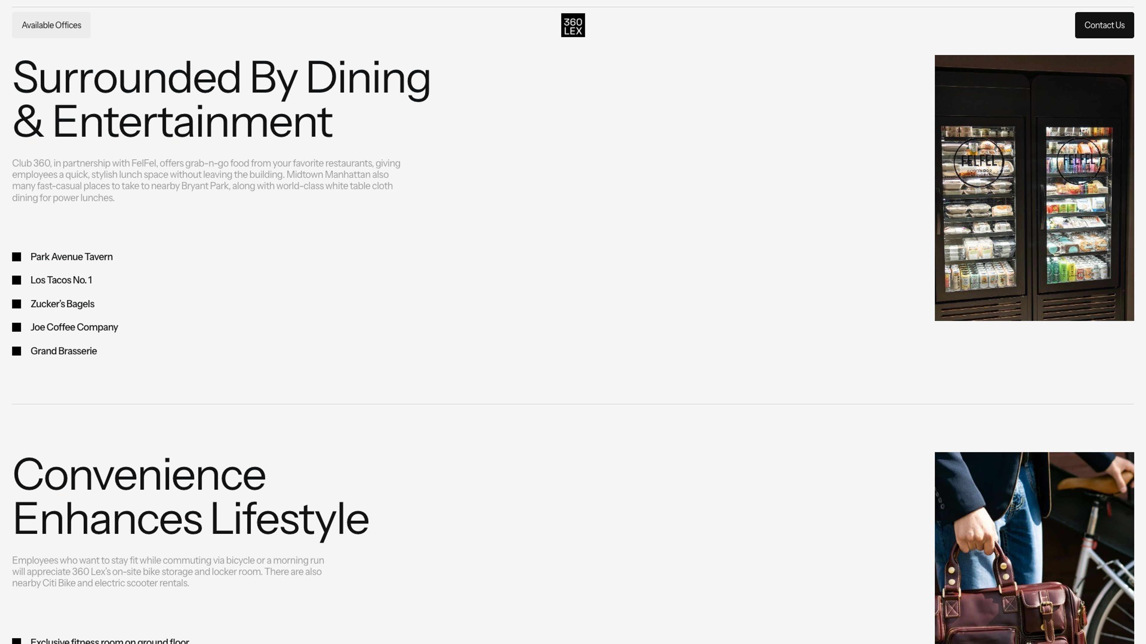 360 Lexington Avenue website, desktop screen 5