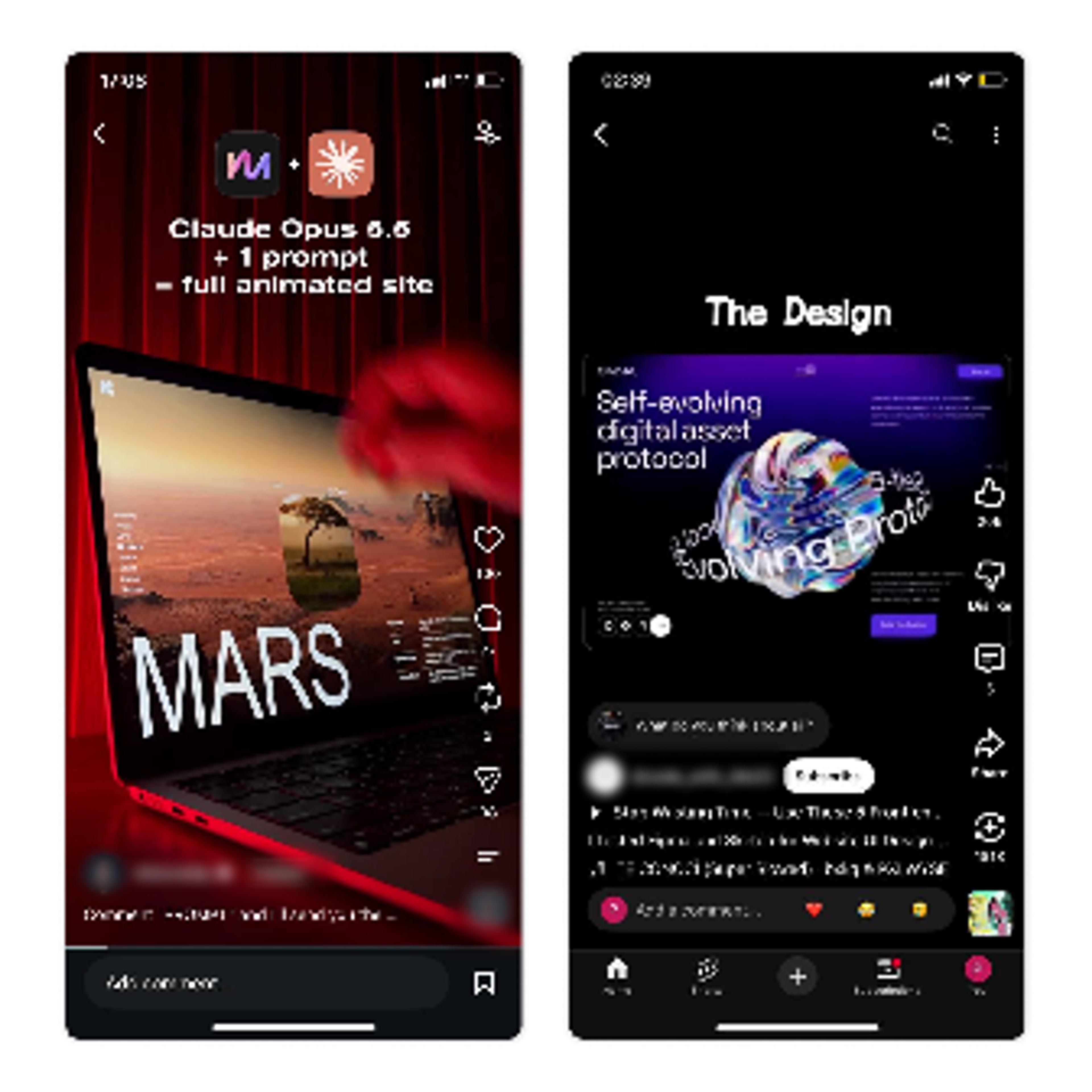 Instagram reels claiming AI-built websites