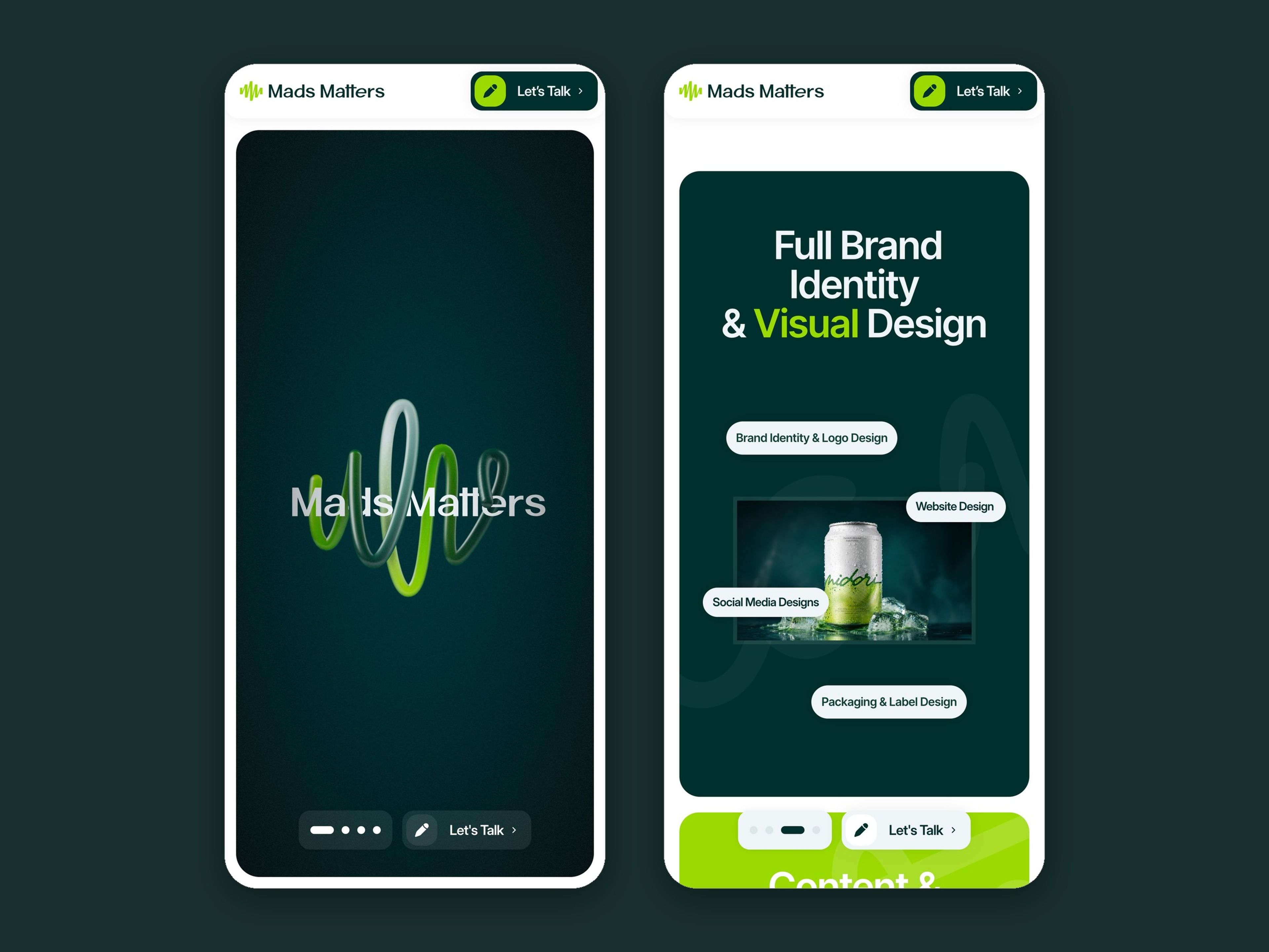 Mads Matters website, mobile screen 8