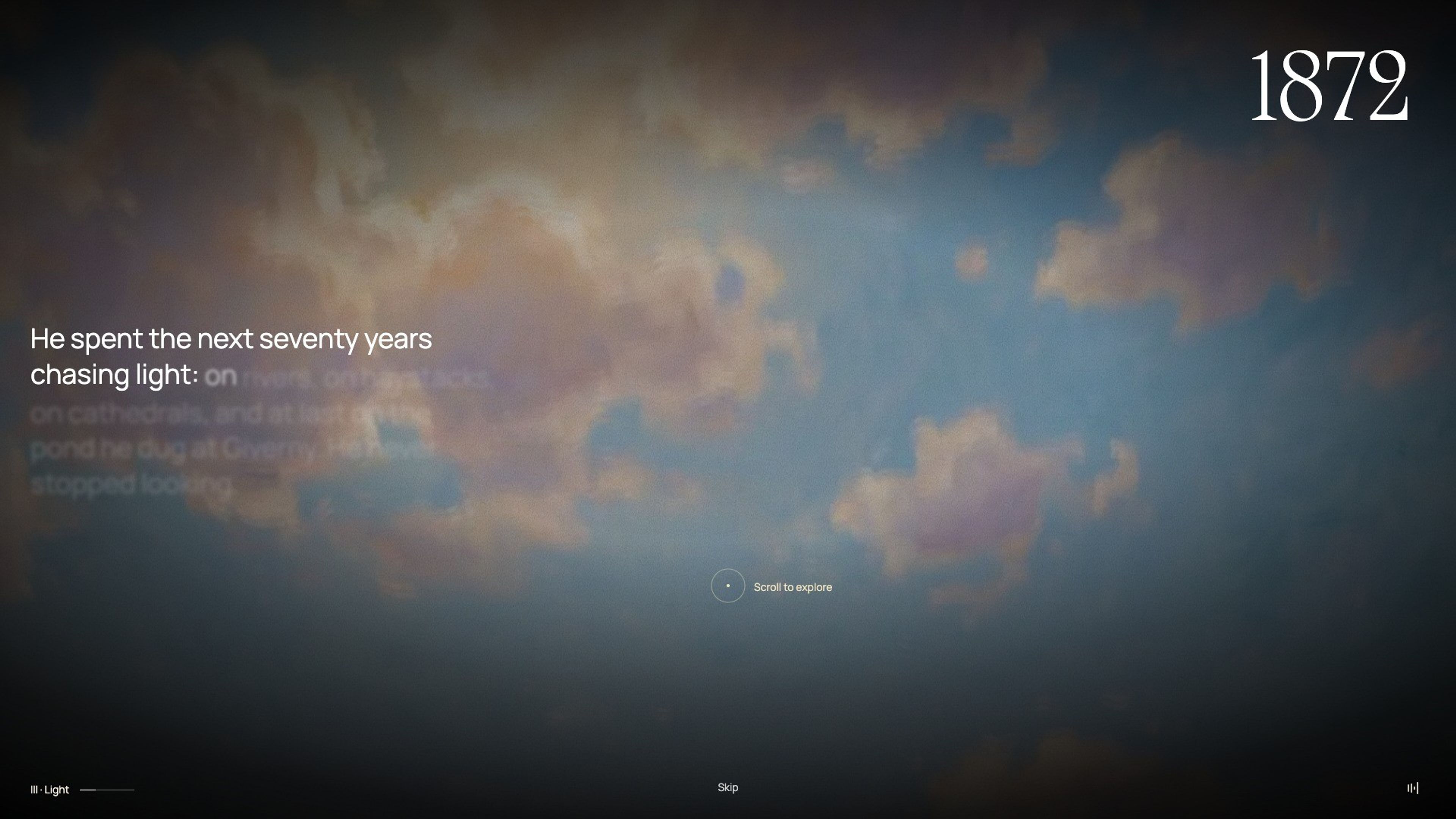 Monet 100 website, desktop screen 4