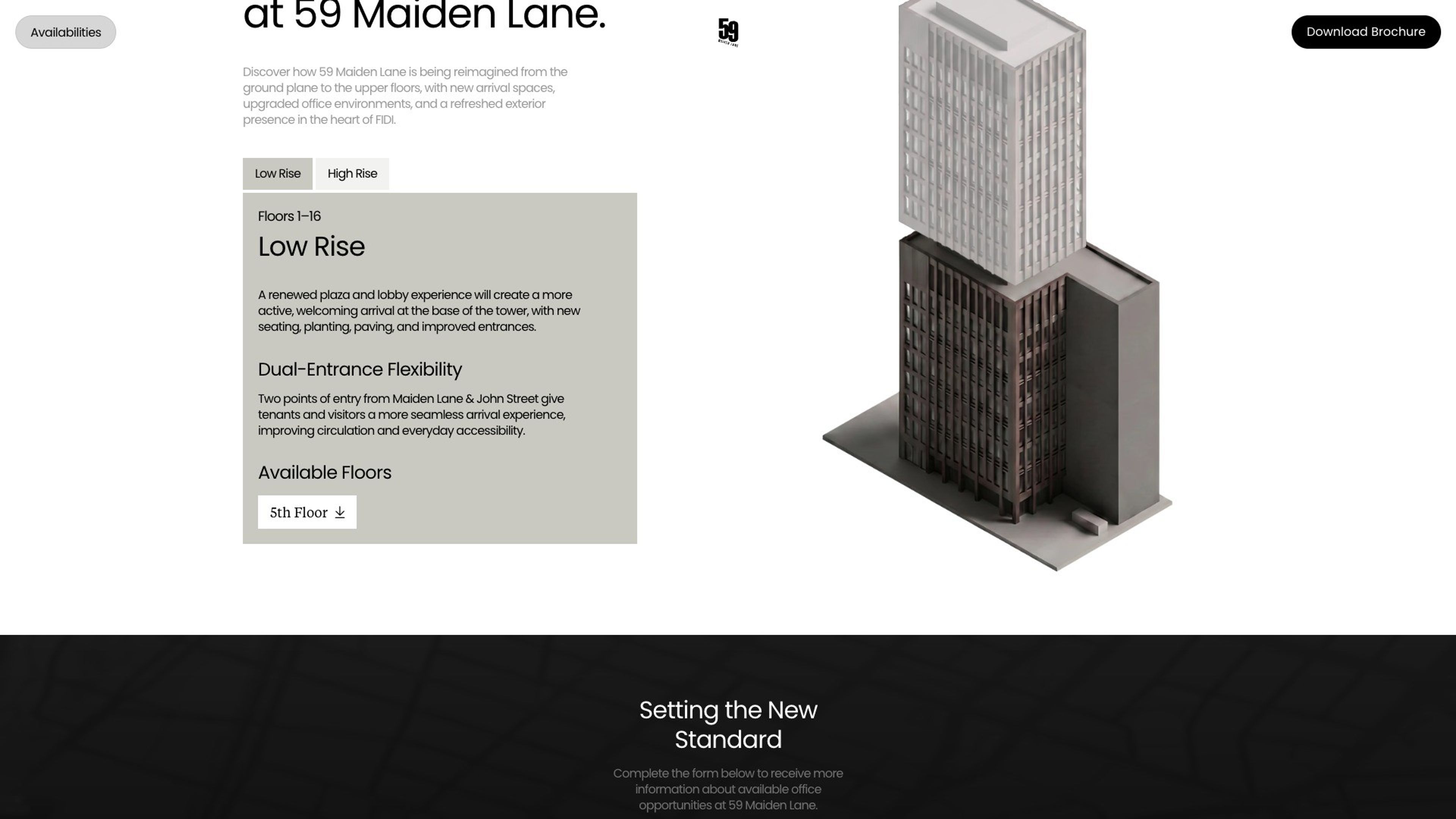 59 Maiden Lane website, desktop screen 5