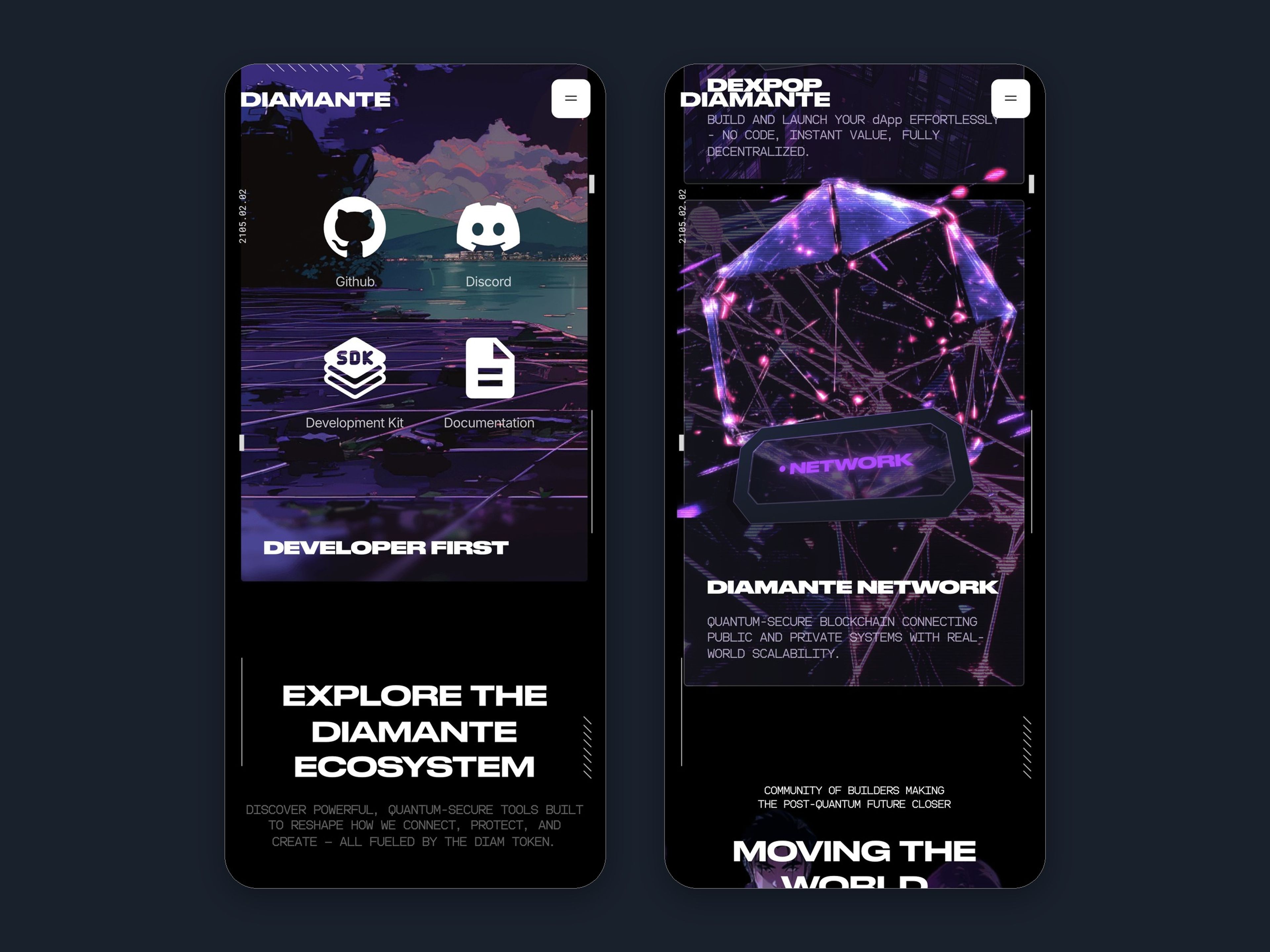Diamante website, mobile screen 8