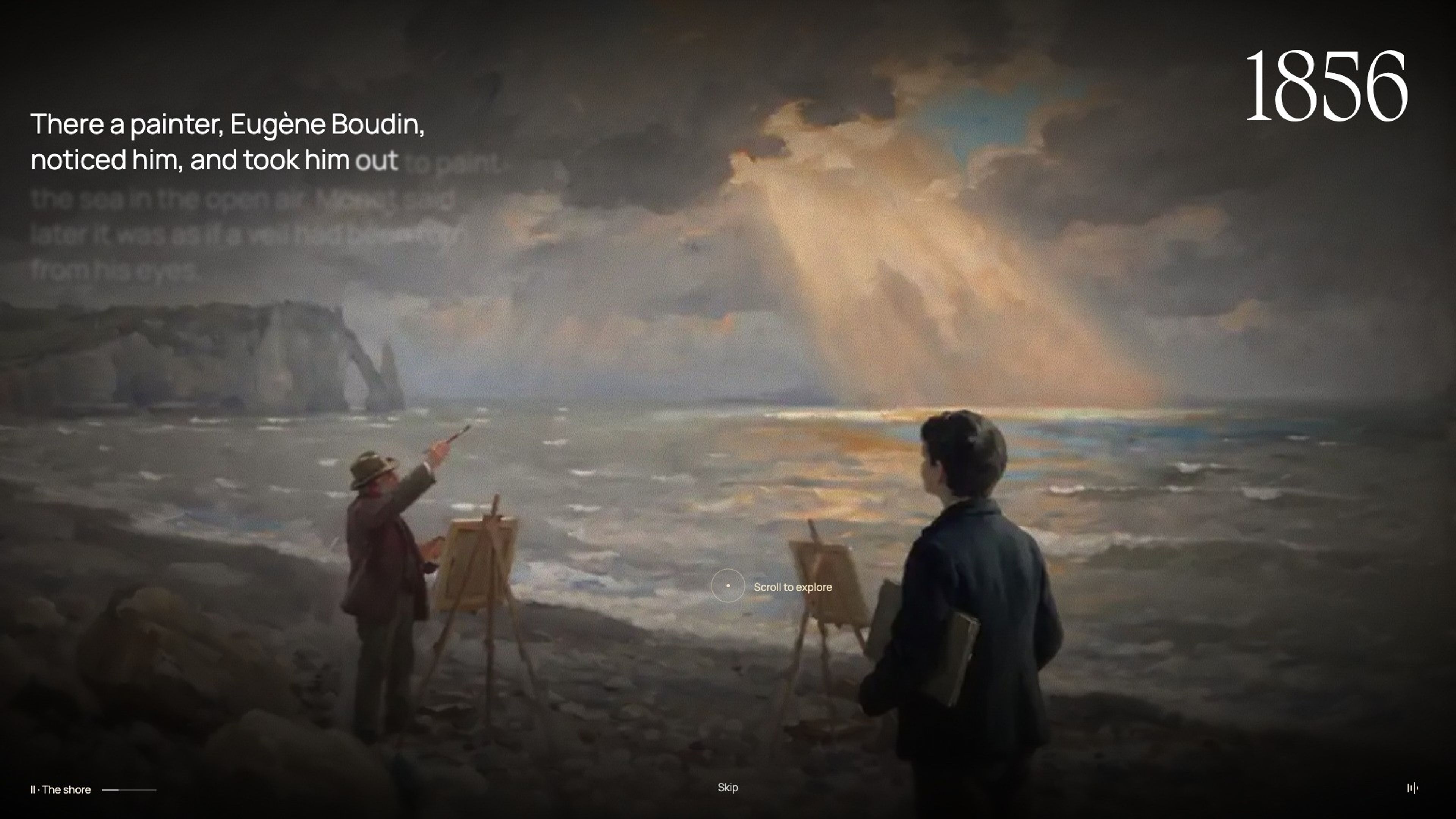 Monet 100 website, desktop screen 3