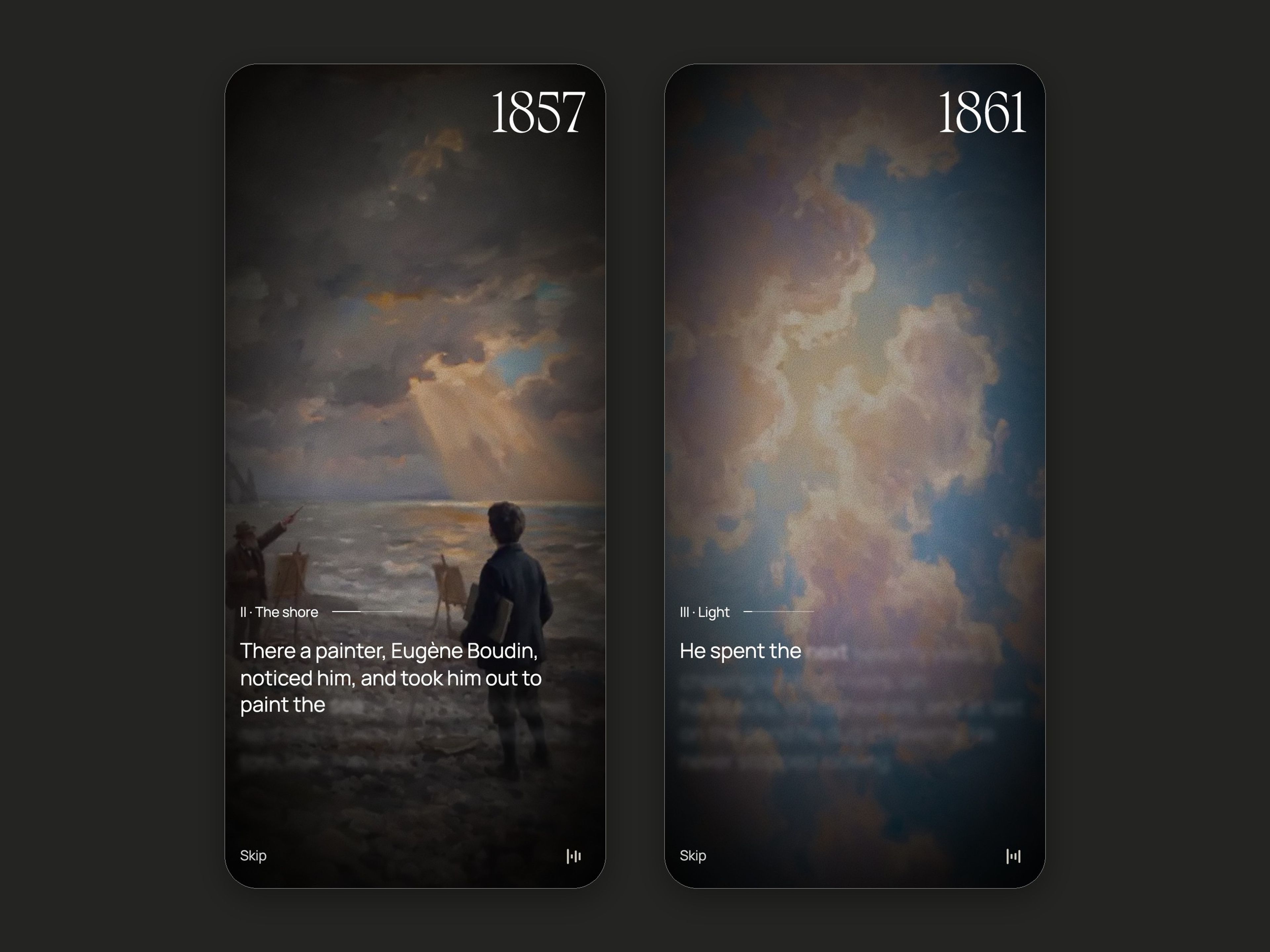 Monet 100 website, mobile screen 9
