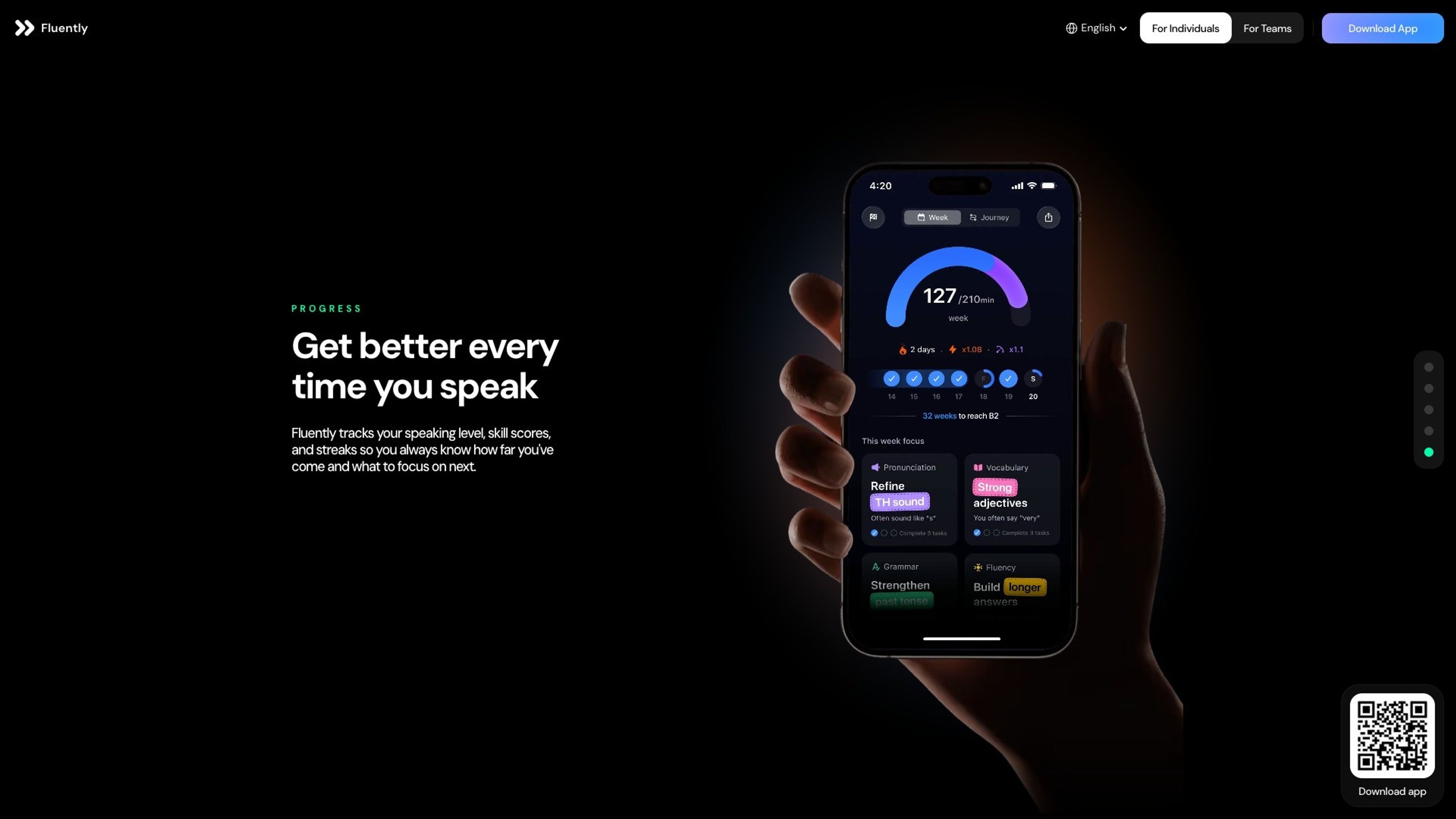 Fluently website, desktop screen 5