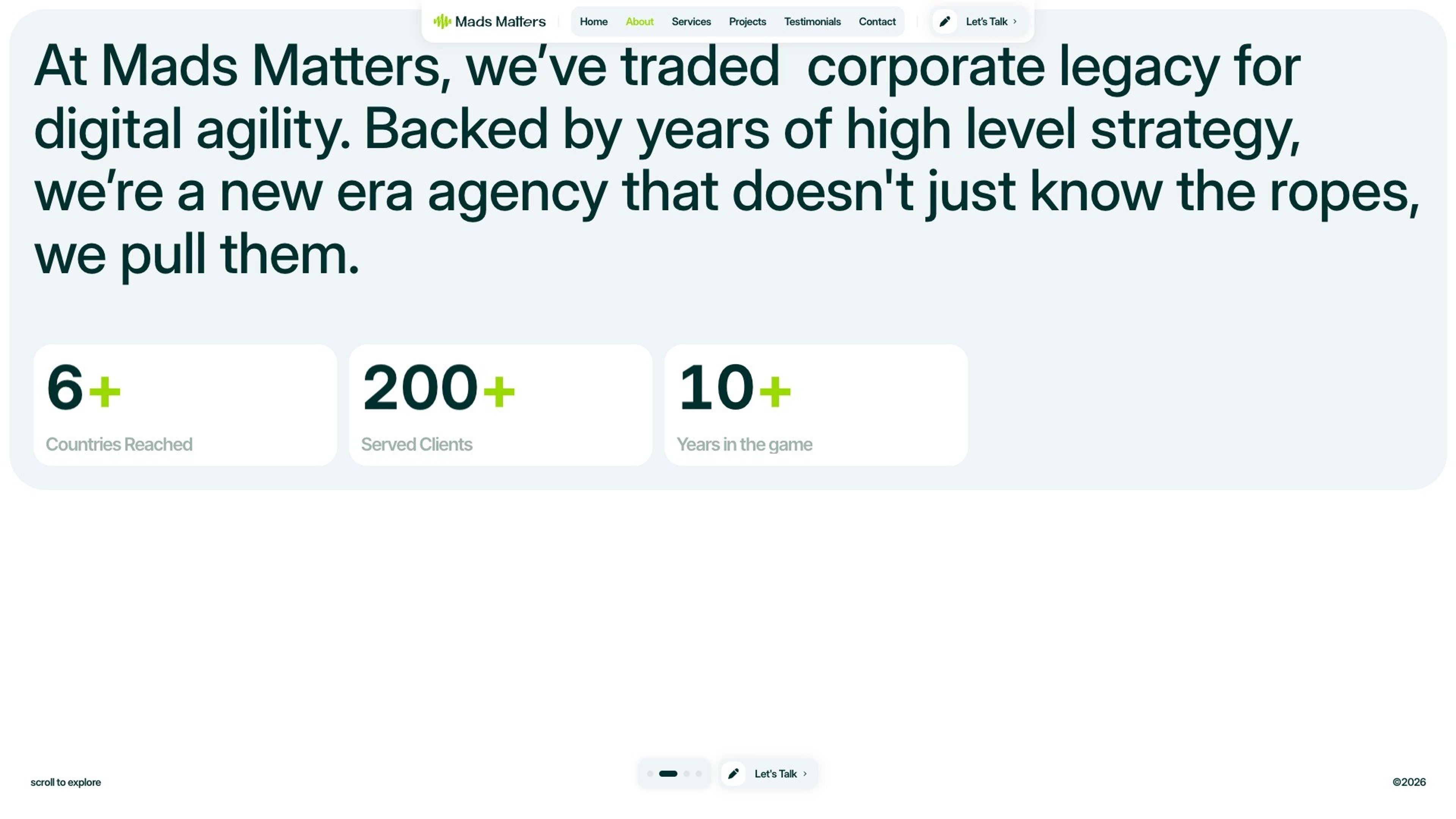 Mads Matters website, desktop screen 2