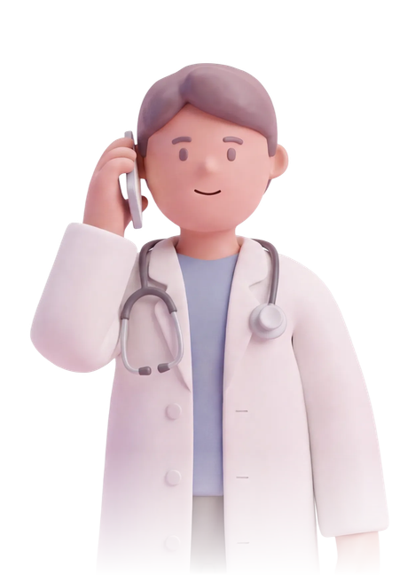 Illustration of a clinician on the phone