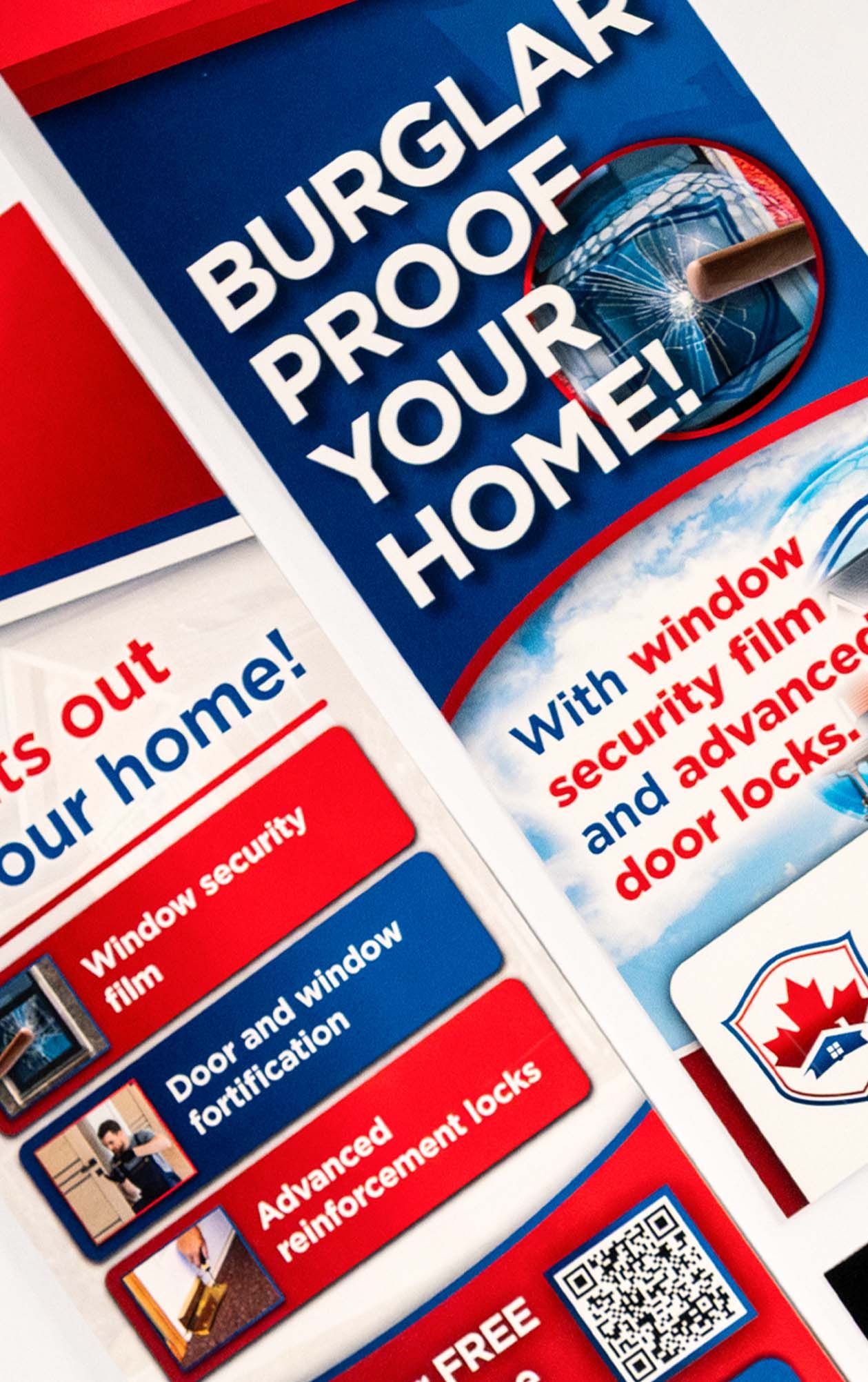 Open brochure featuring Canada First home protection service material.
