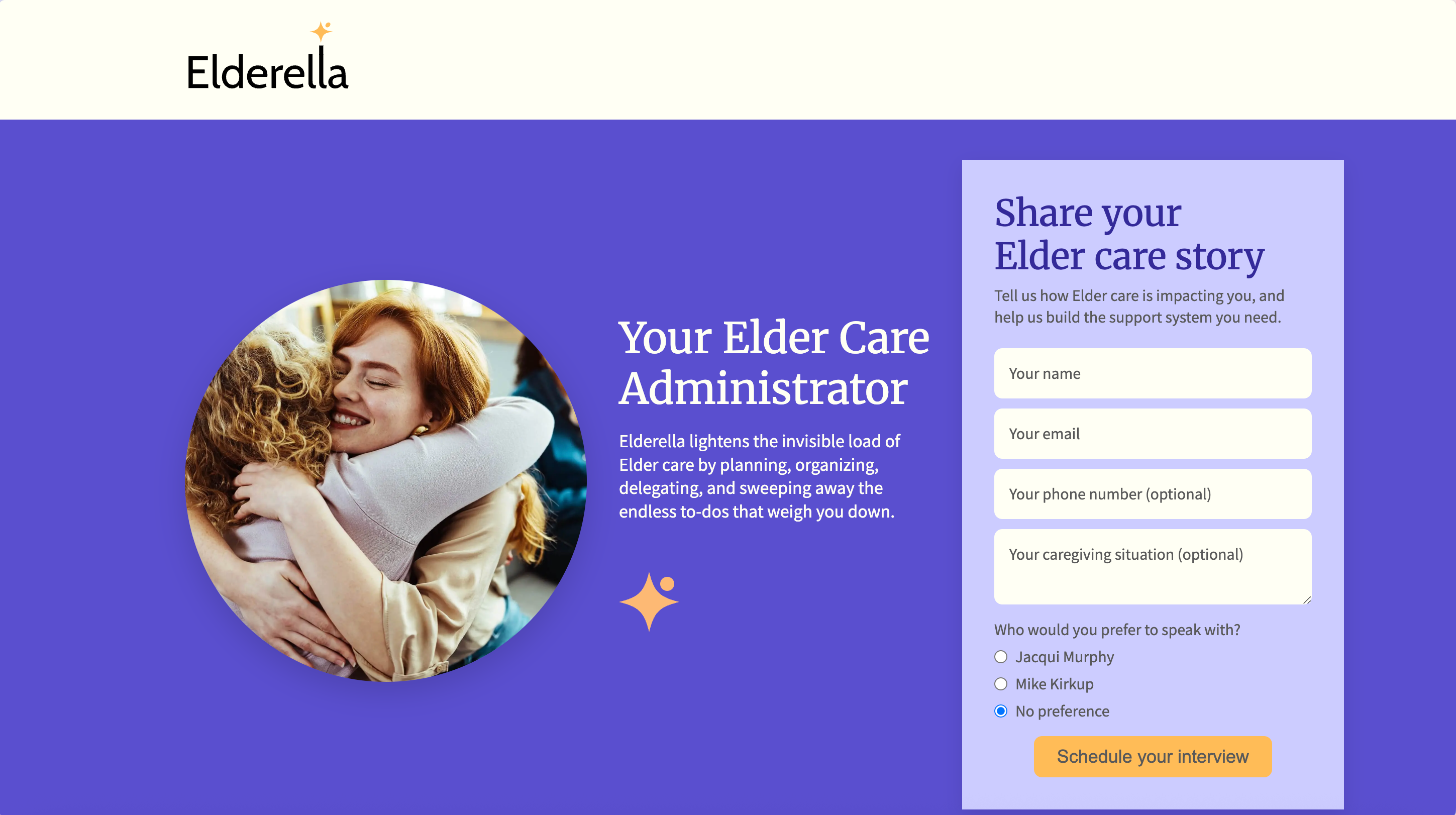 Screenshot from elderella.com