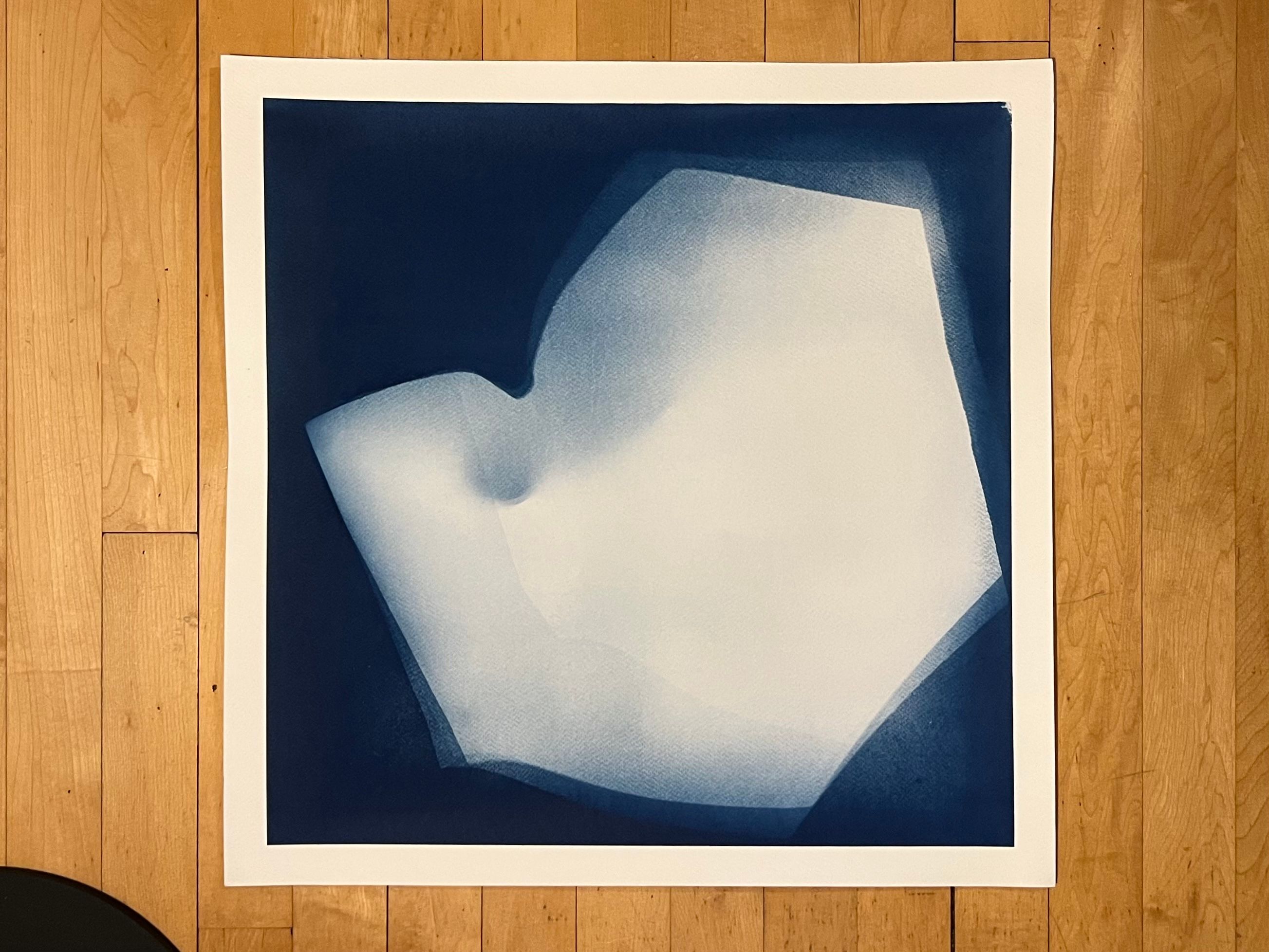 Cyanotype from a paper and resin form