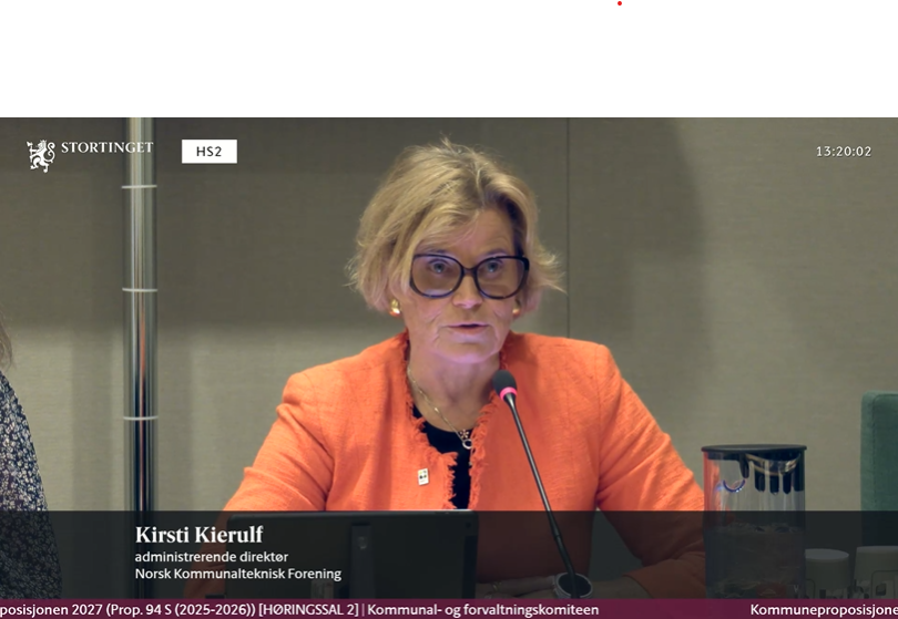 Adm.dir i NKF Kirsti Kierulf deltok i den muntlige høringen til Kommuneproposisjonen for 2027. 