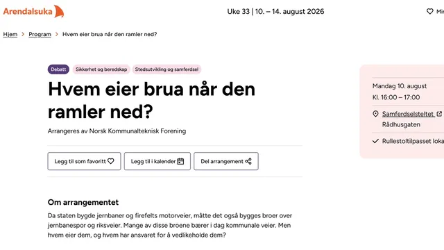 Skjermdump fra arendalsuka.no