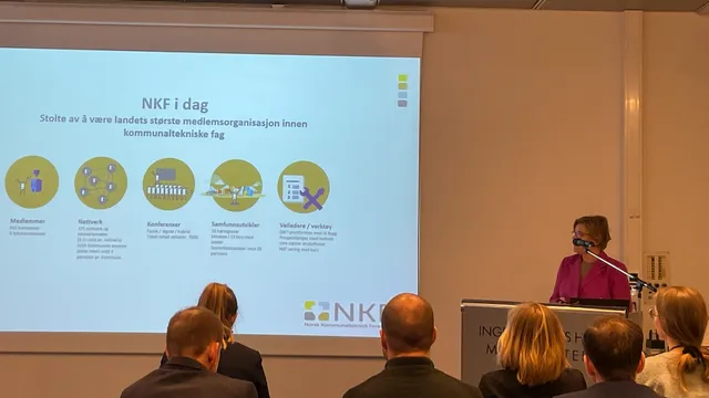 Kirsti Kierulf, administrerende direktør i NKF, under innspillsmøtet om Energikommisjonens rapport hos Olje- og energidepartementet.
